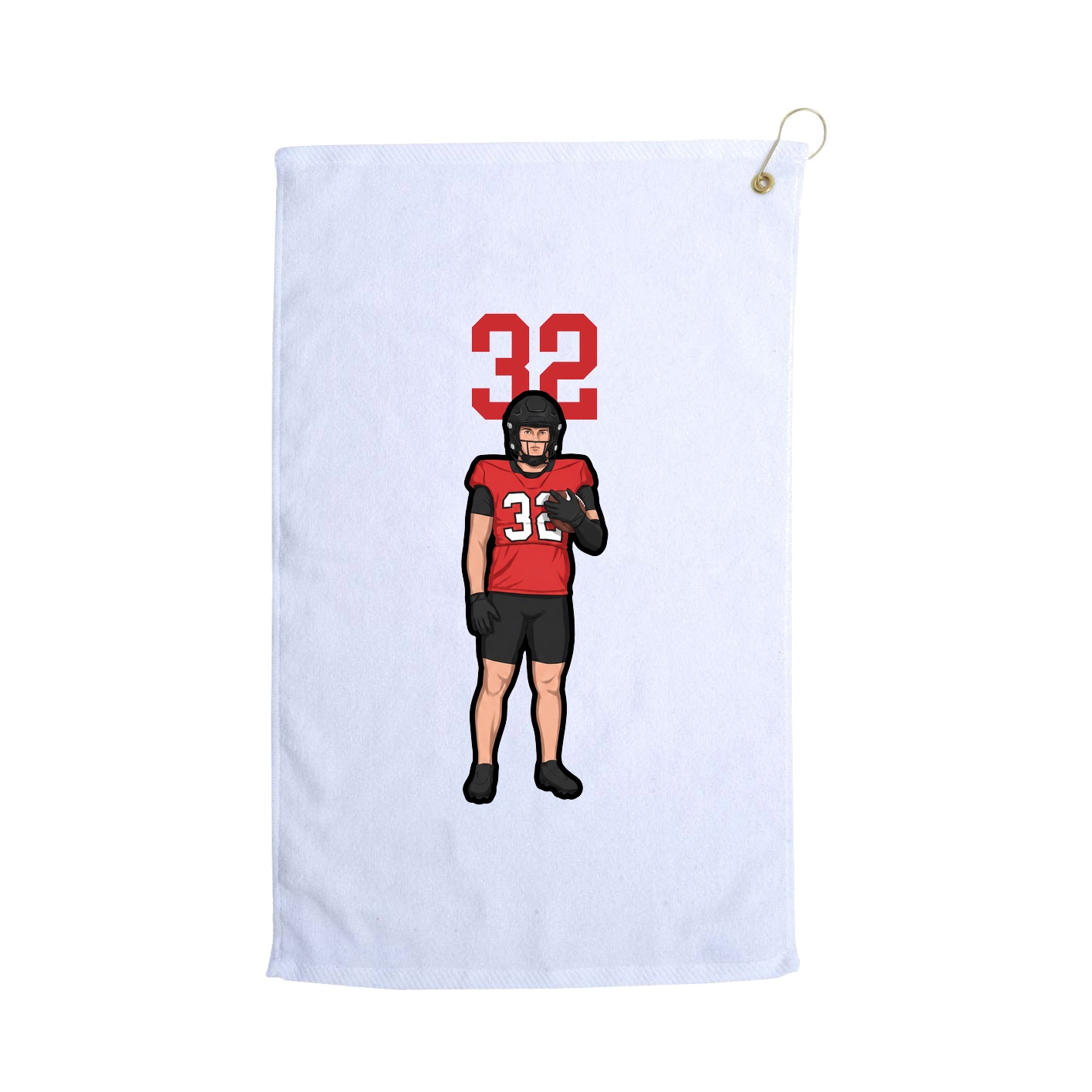 Golf Towel — Number Top in White