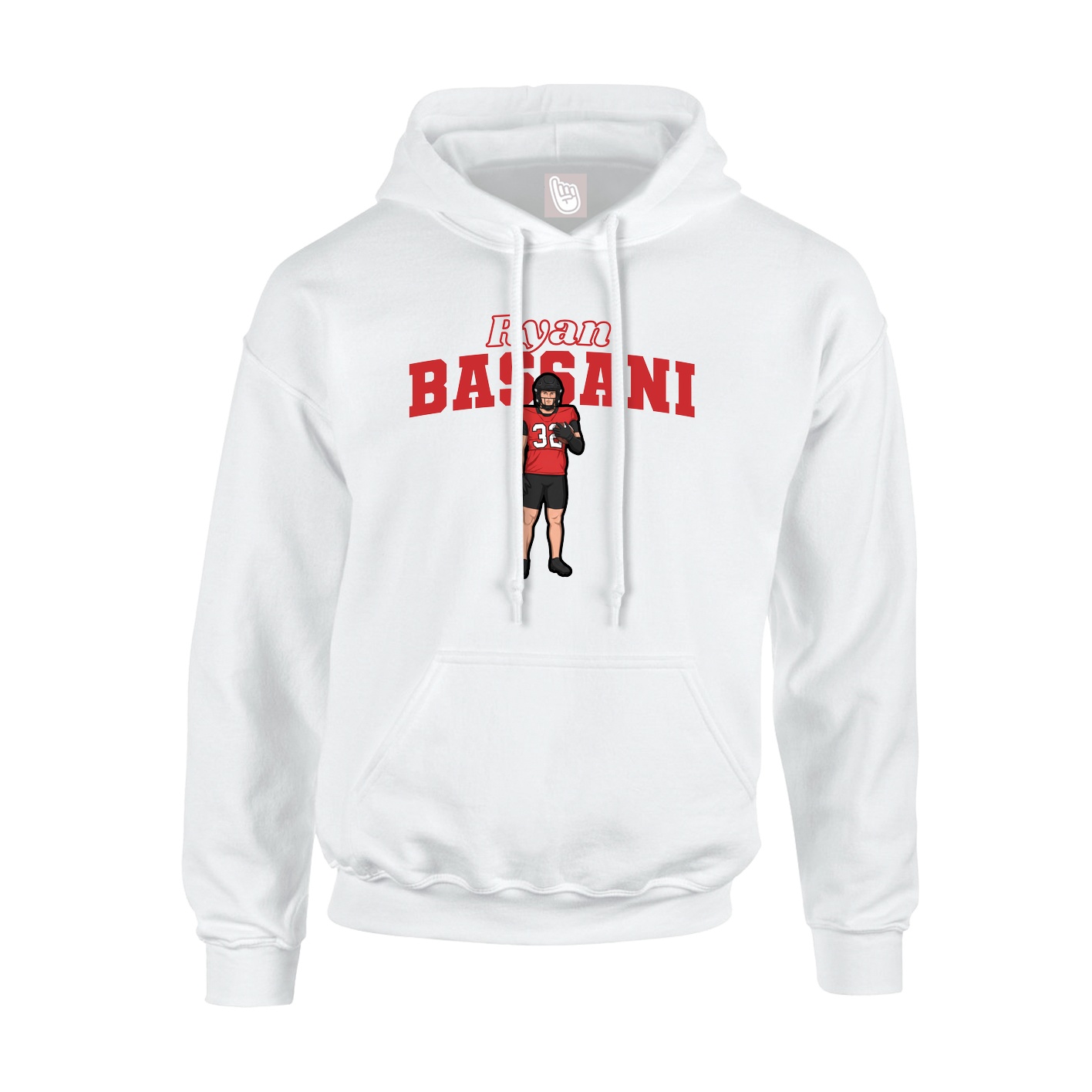 Hoodie — Name Arch in White