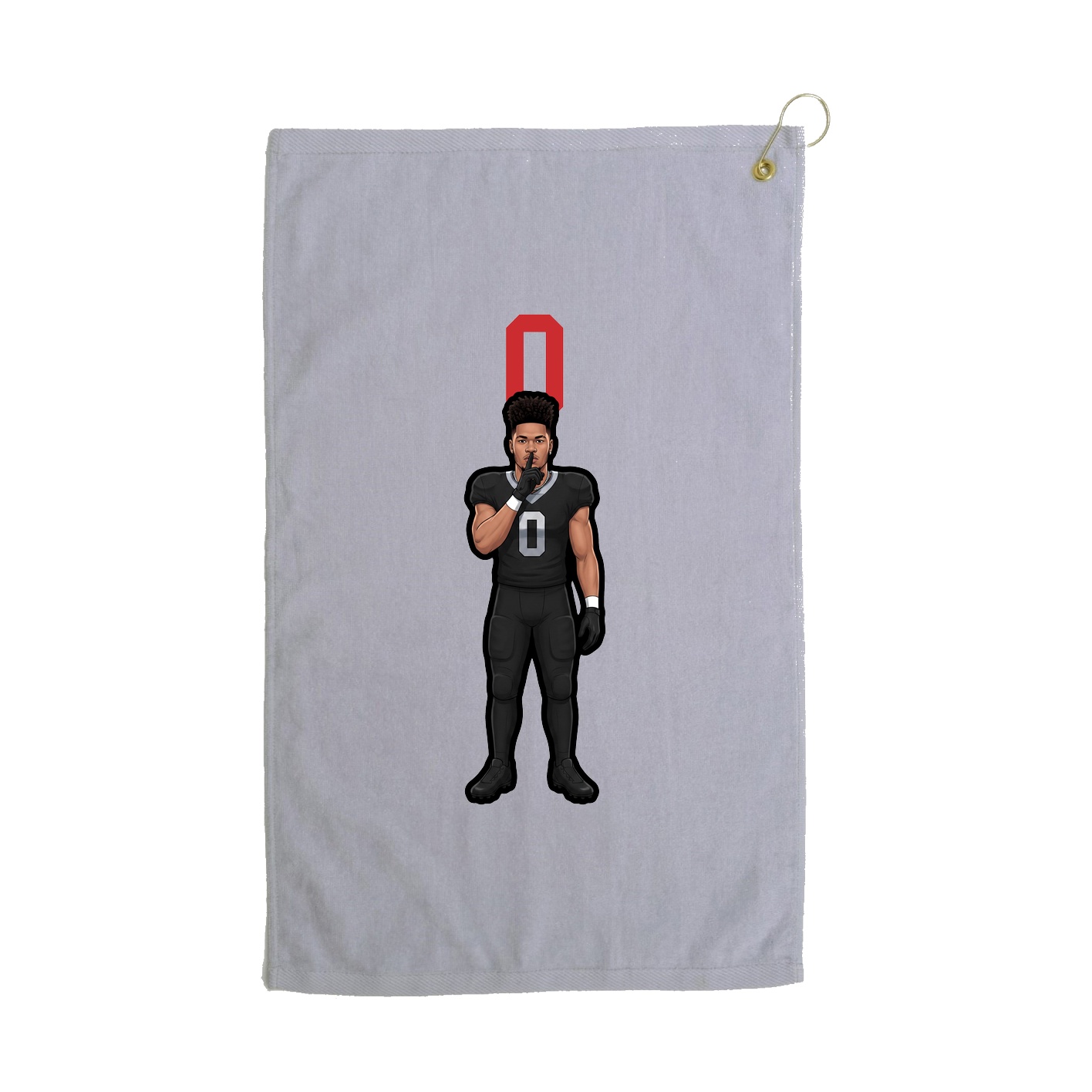 Golf Towel — Number Top in Grey