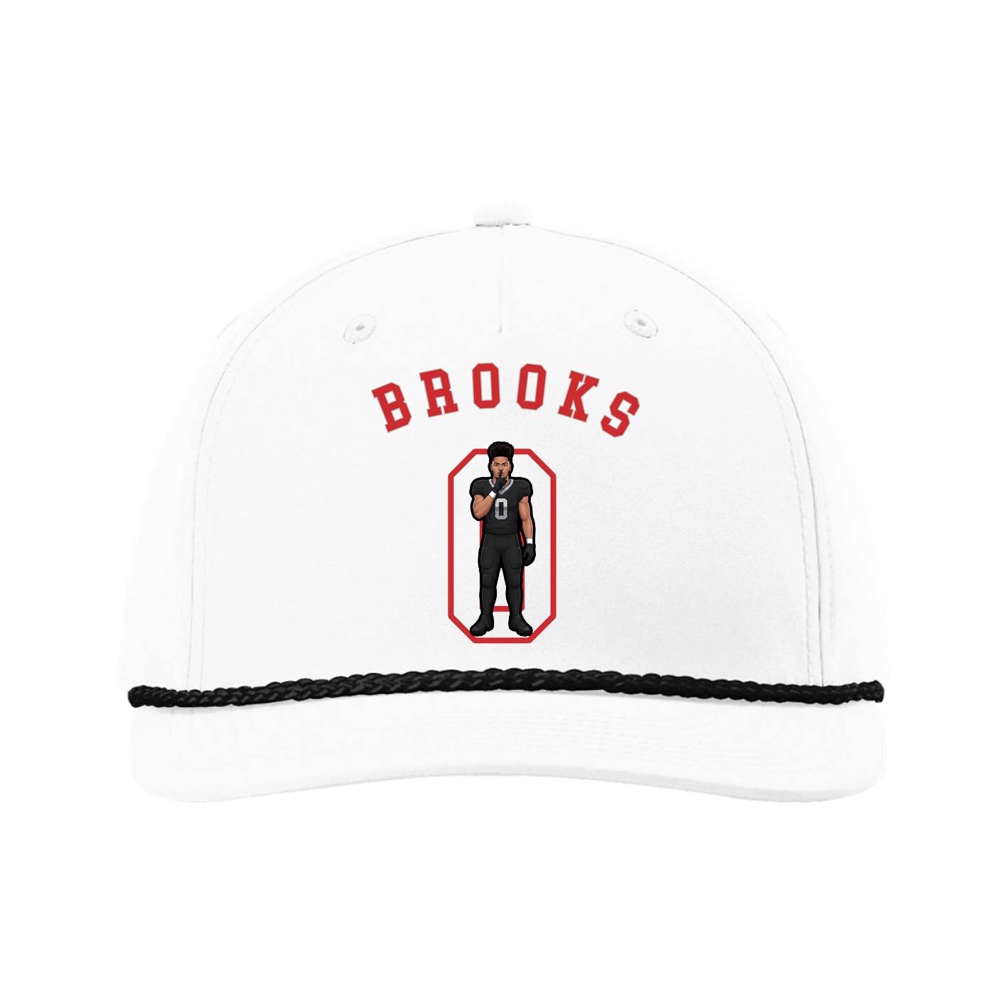 Five-Panel Classic Rope Cap — Shirsey Arch in White