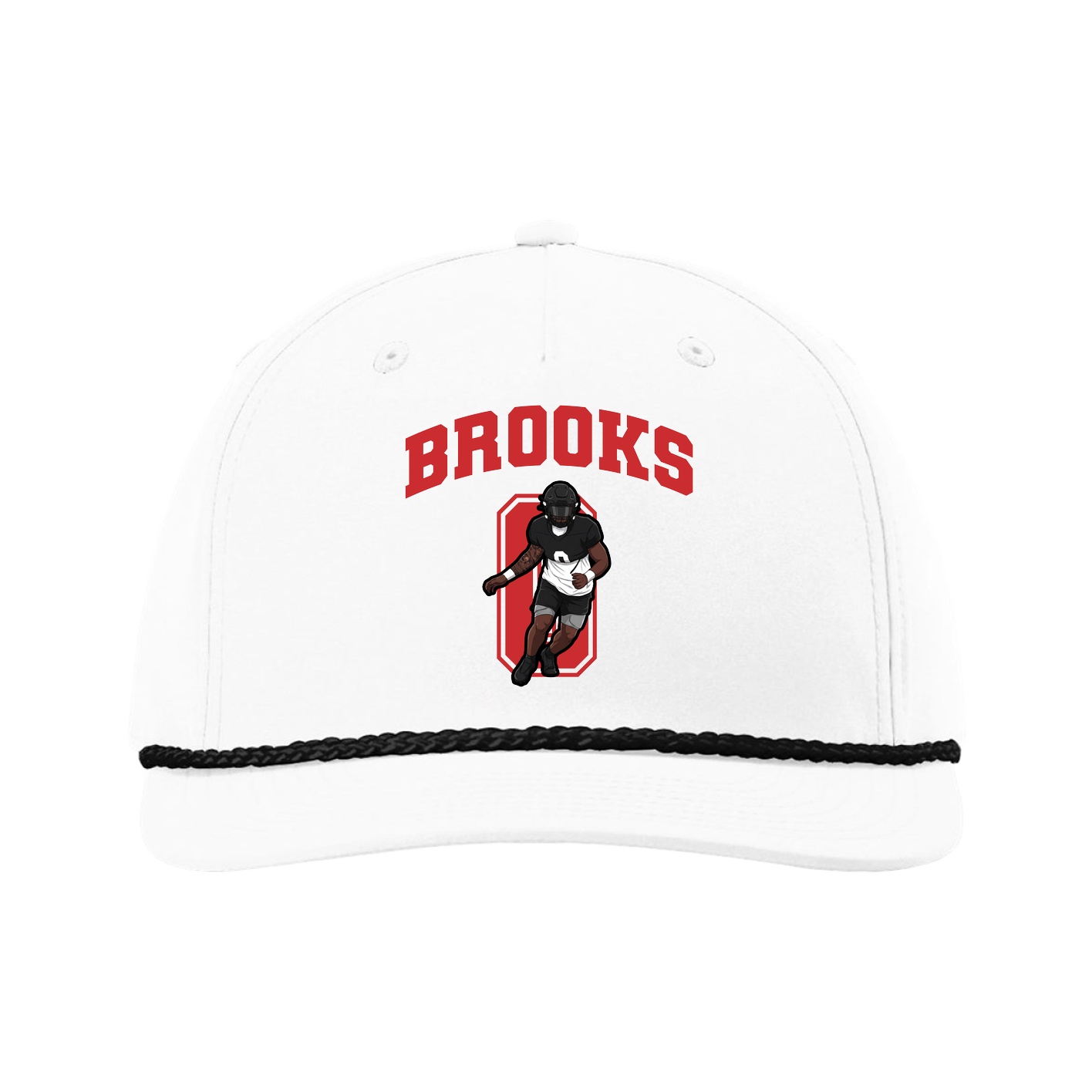 Five-Panel Classic Rope Cap — Number in White