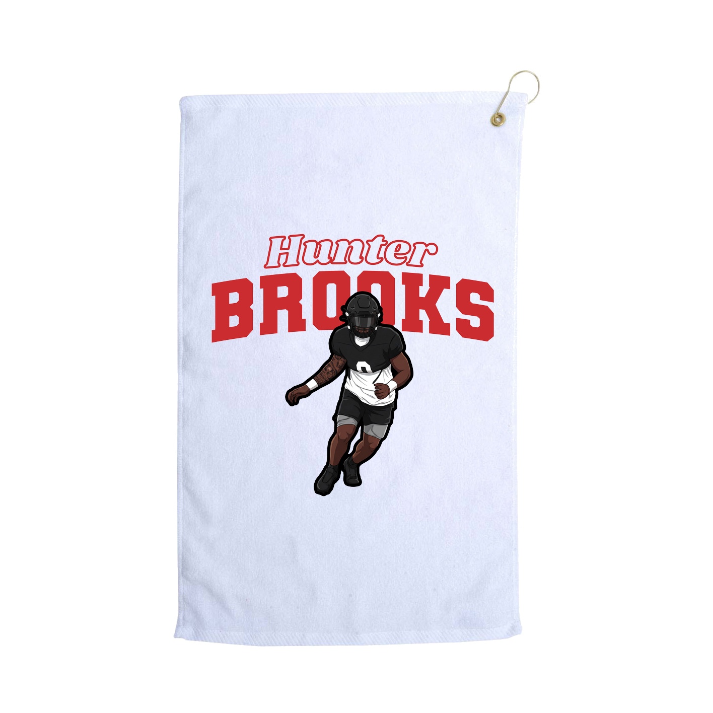 Golf Towel — Name Arch in White