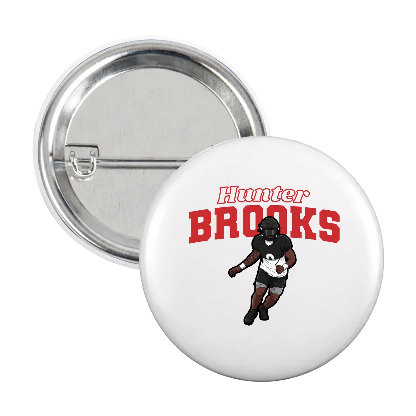 Game Day Button — Name Arch in White