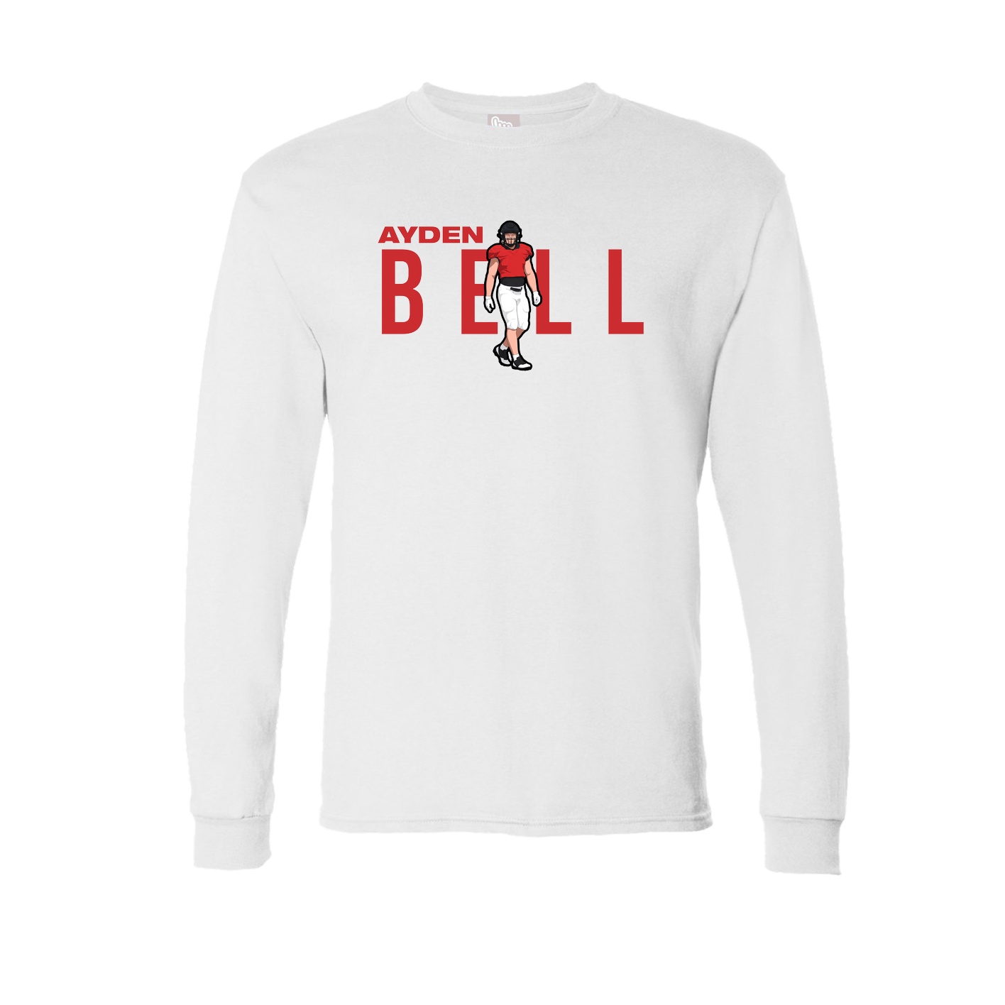 Long Sleeve Tee — Player Name in White