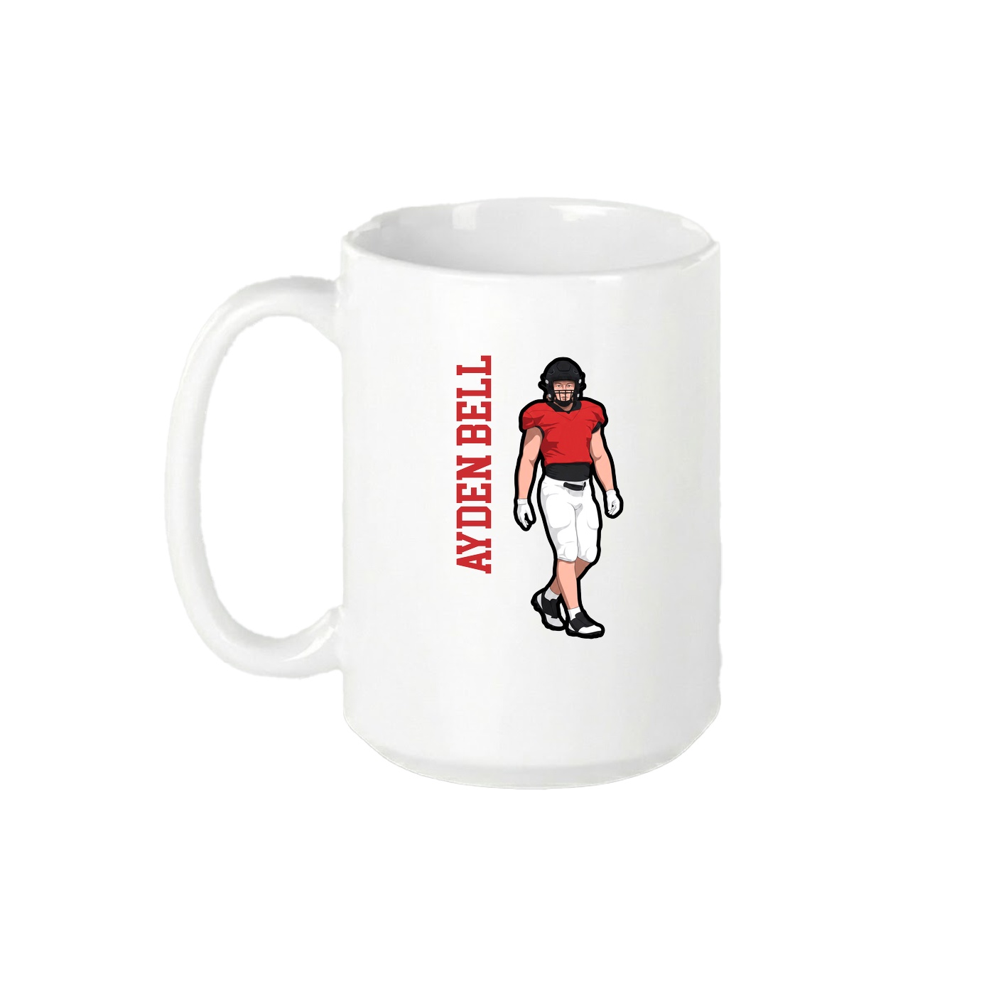 15oz Coffee Mug — Name Vertical in White