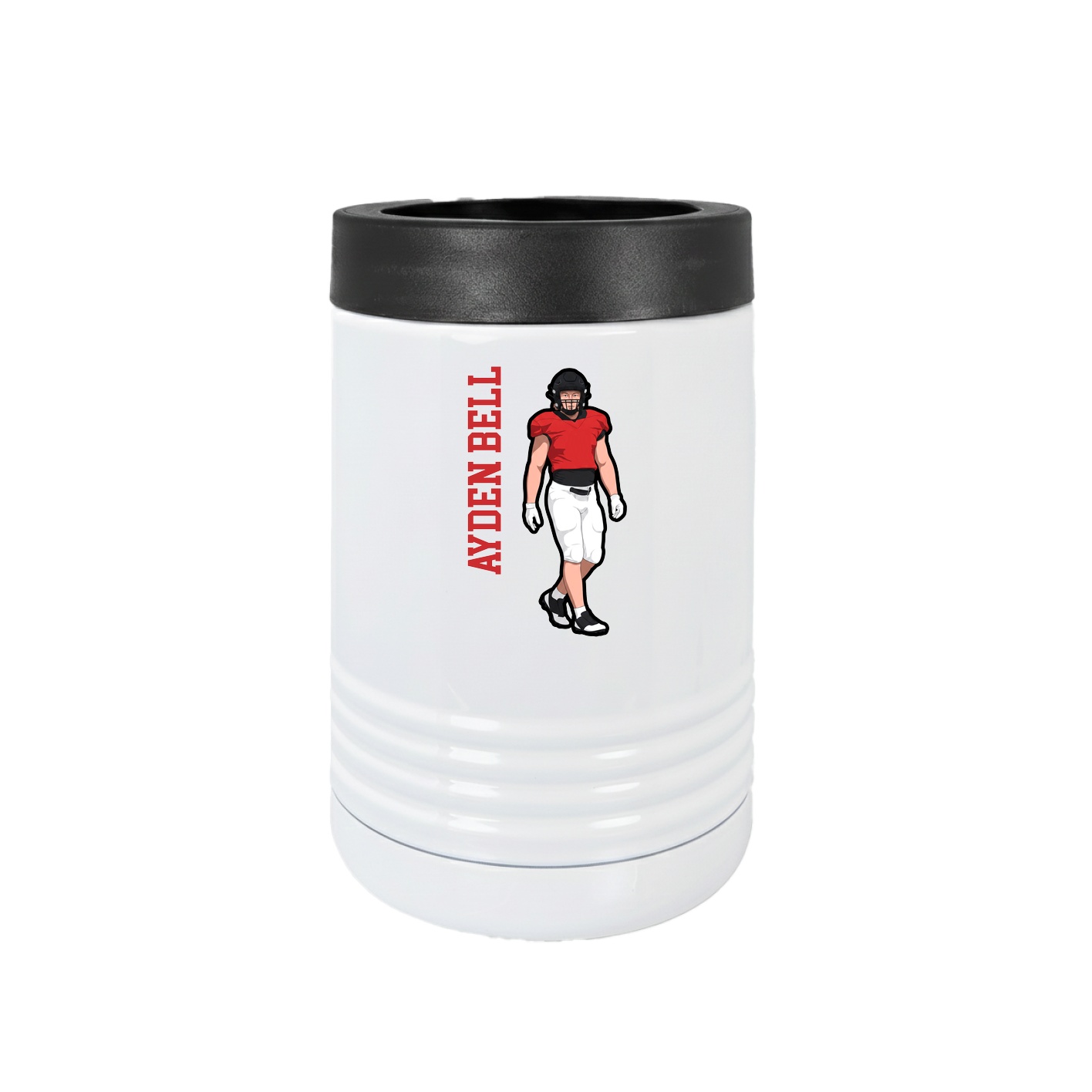 Beverage Holder — Name Vertical in White