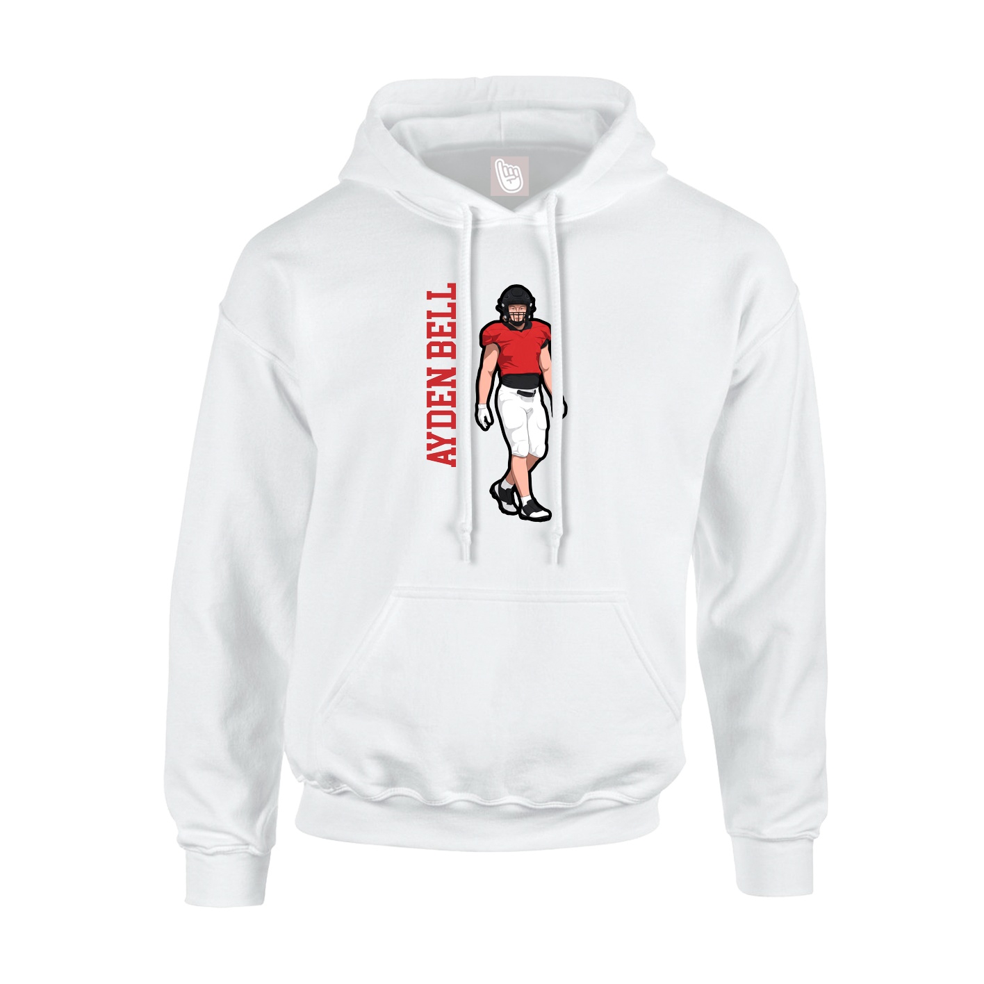 Hoodie — Name Vertical in White