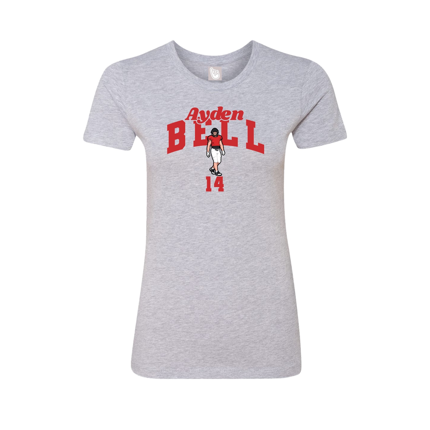 Fitted Women's Tee — Signature Arch in Grey