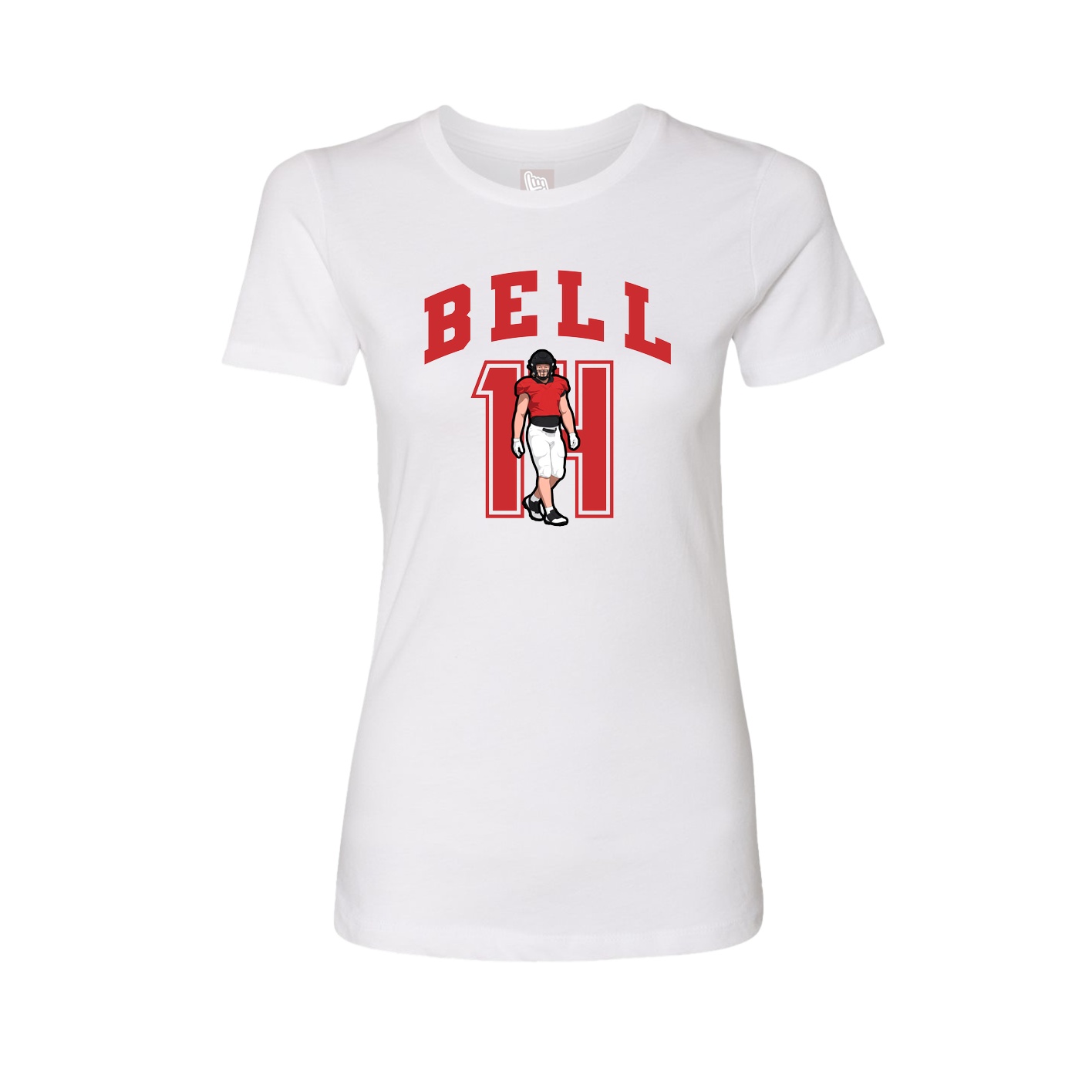 Fitted Women's Tee — Number in White