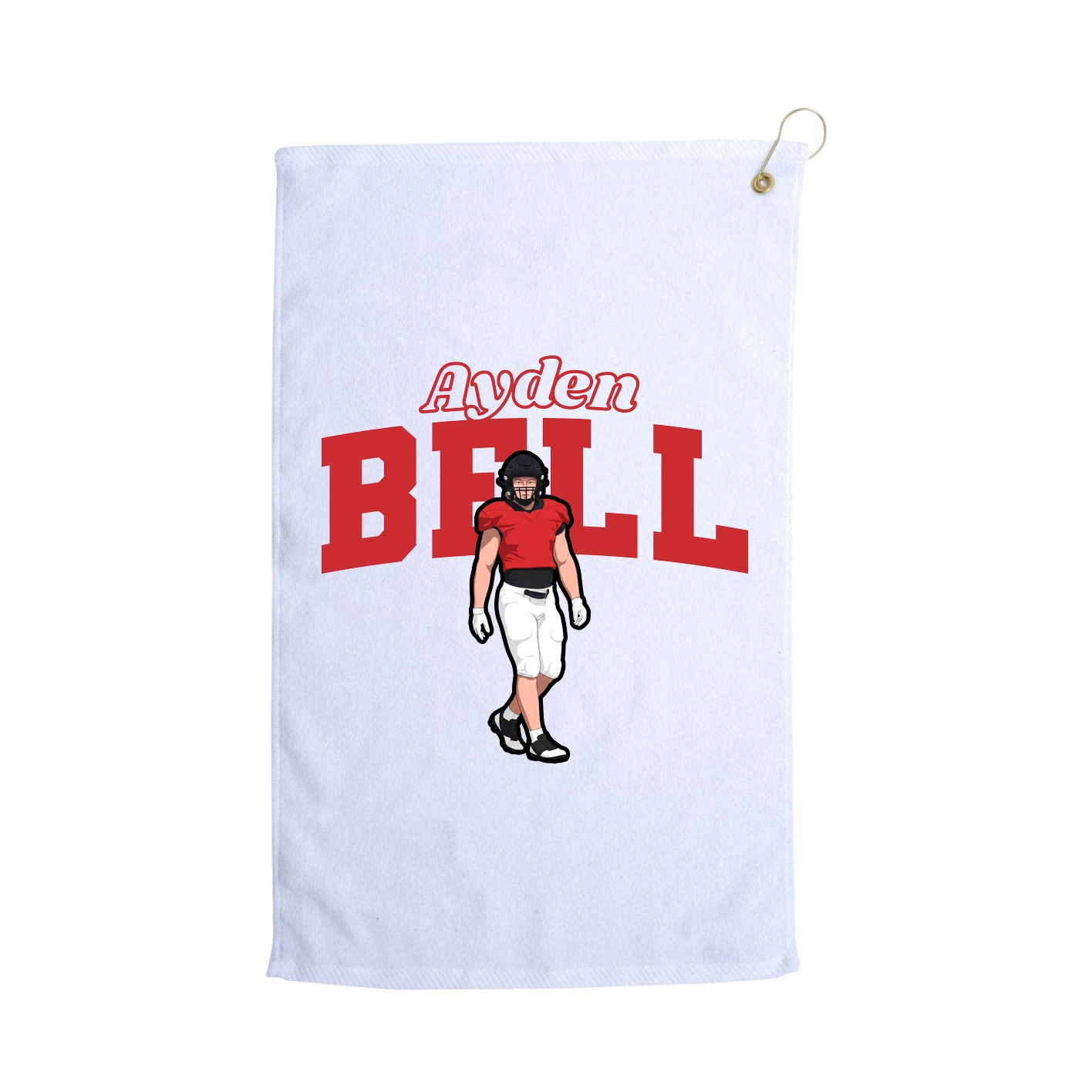 Golf Towel — Name Arch in White