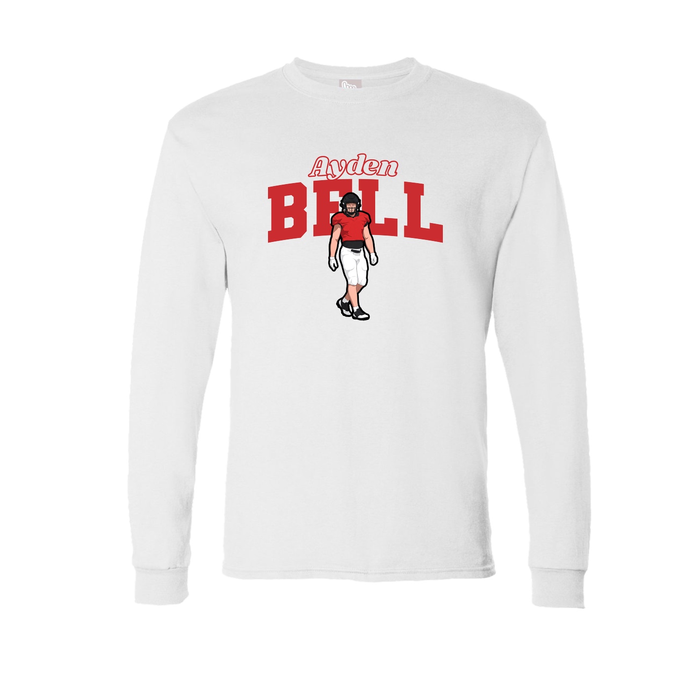 Long Sleeve Tee — Name Arch in White