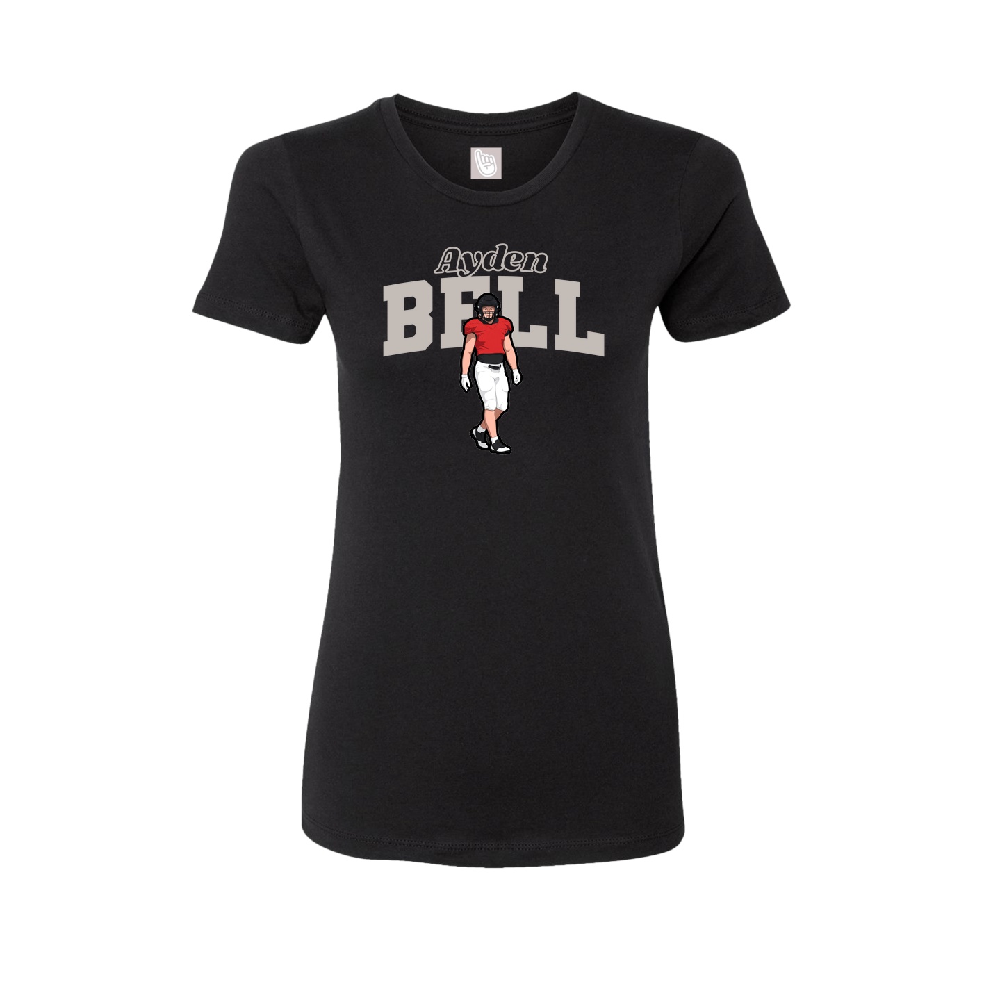 Fitted Women's Tee — Name Arch in Black