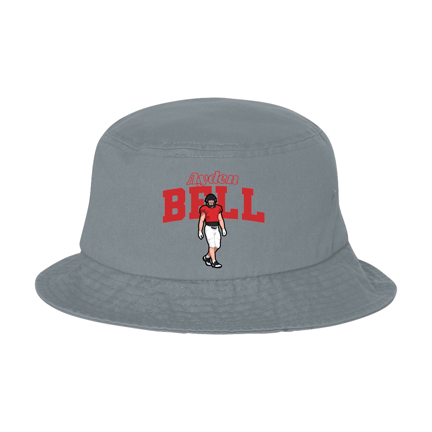 Bucket Cap — Name Arch in Grey