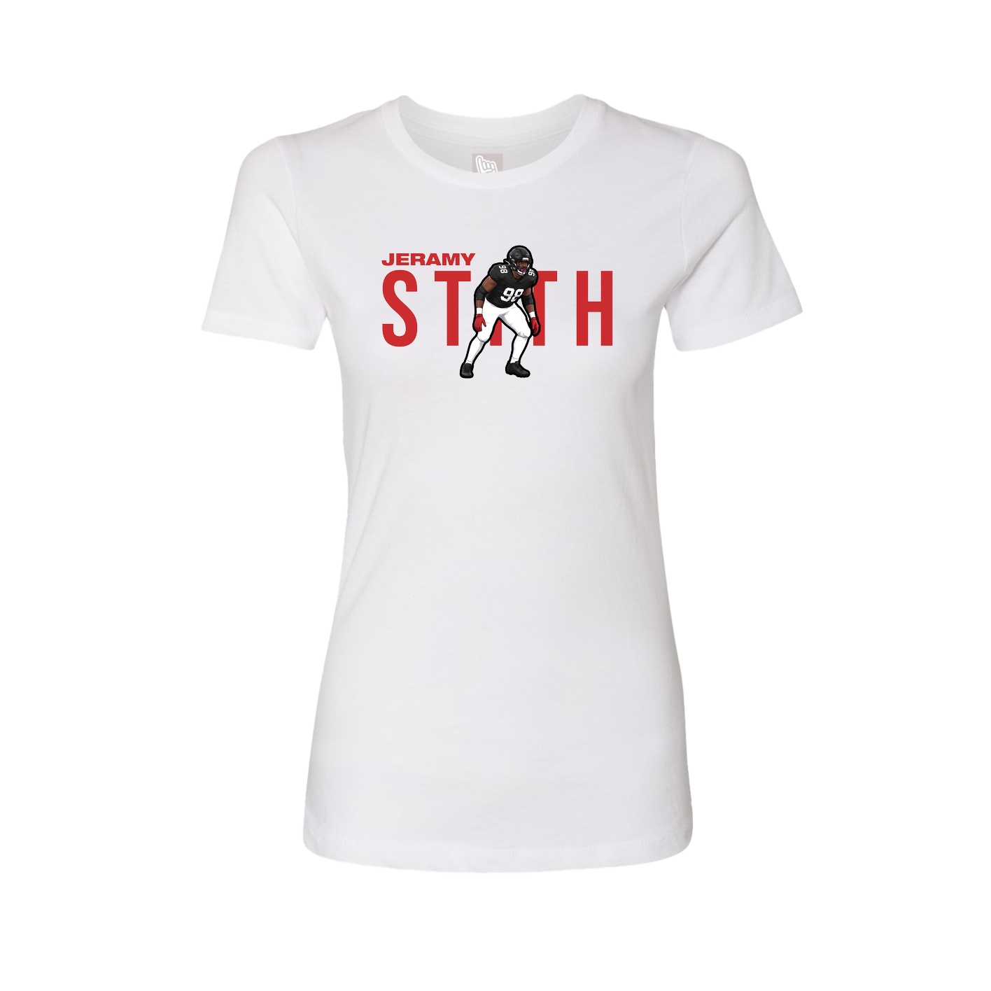 Fitted Women's Tee — Player Name in White