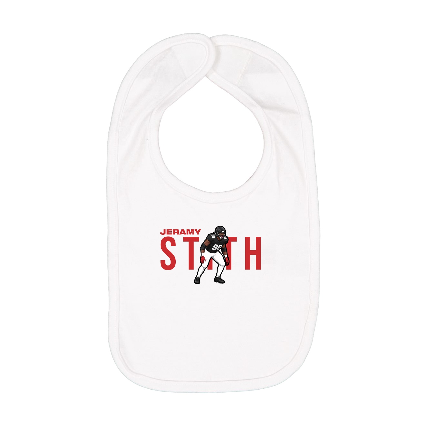Infant Bib — Player Name in White