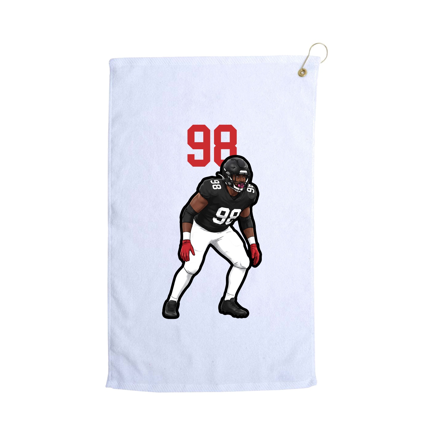 Golf Towel — Number Top in White