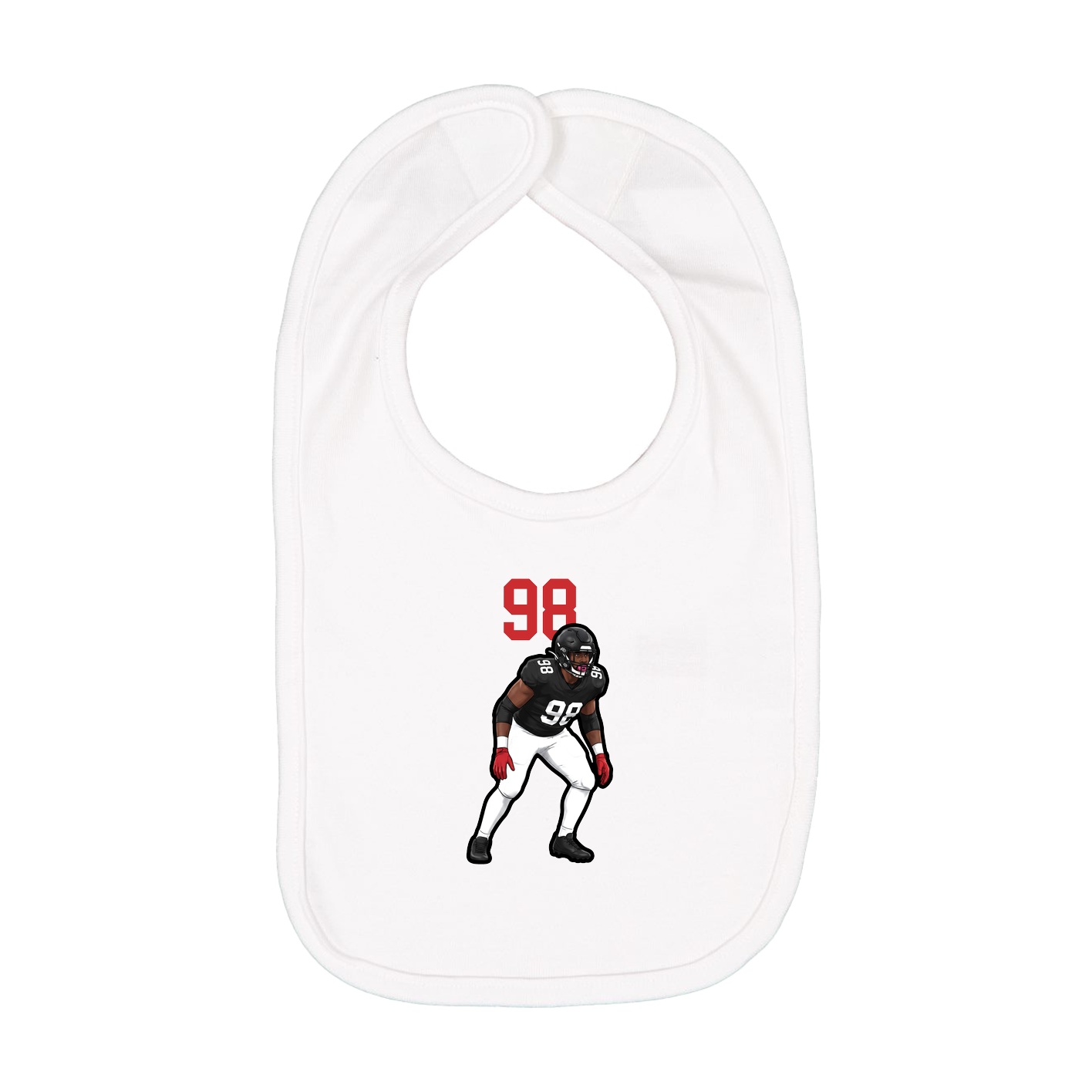 Infant Bib — Number Top in White