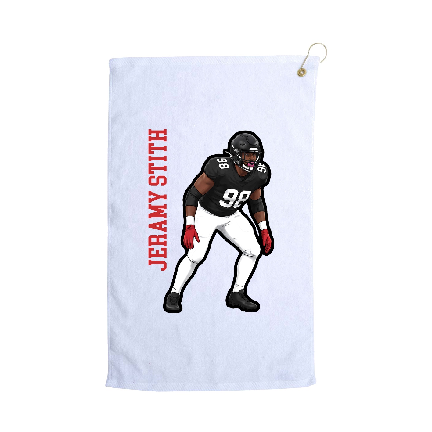 Golf Towel — Name Vertical in White