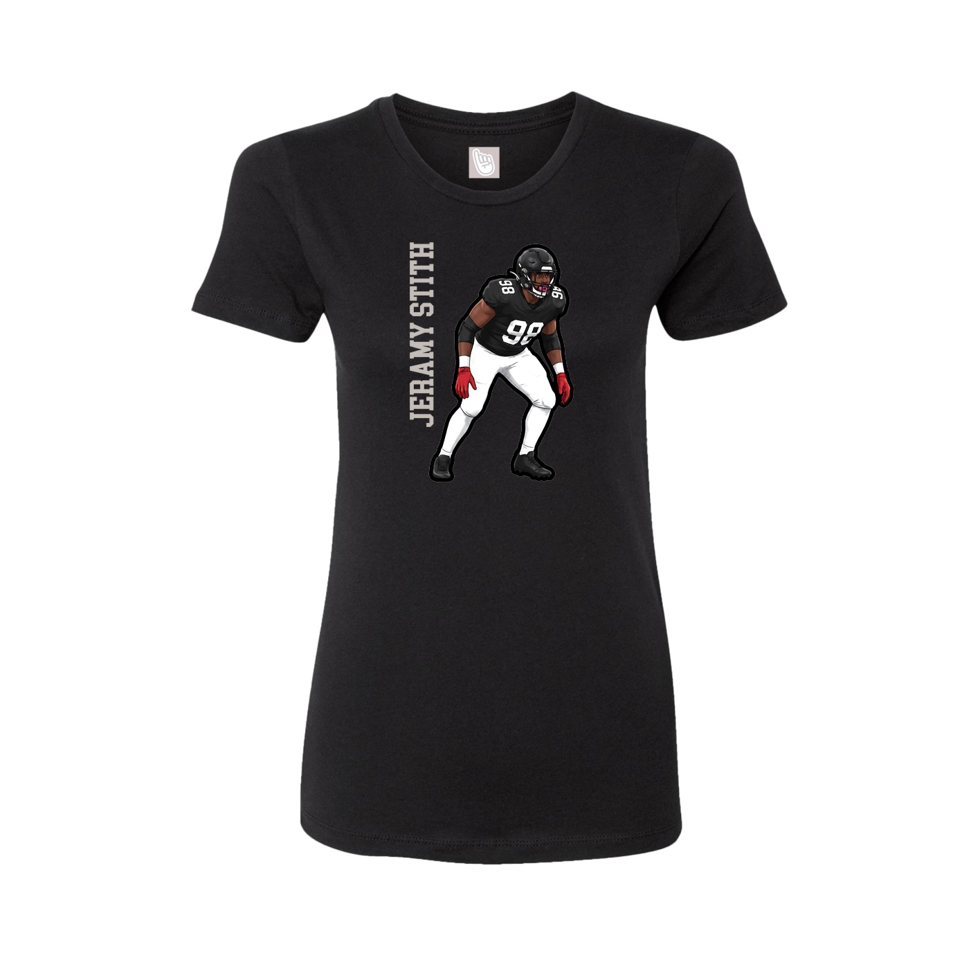 Fitted Women's Tee — Name Vertical in Black