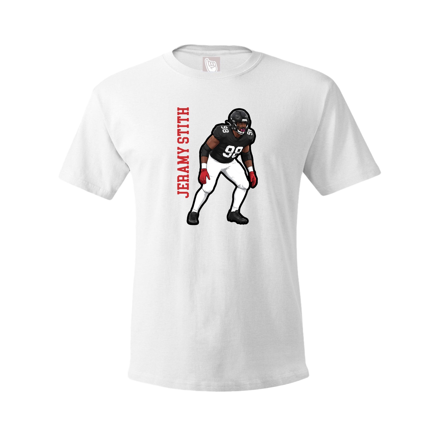 Youth Tee — Name Vertical in White