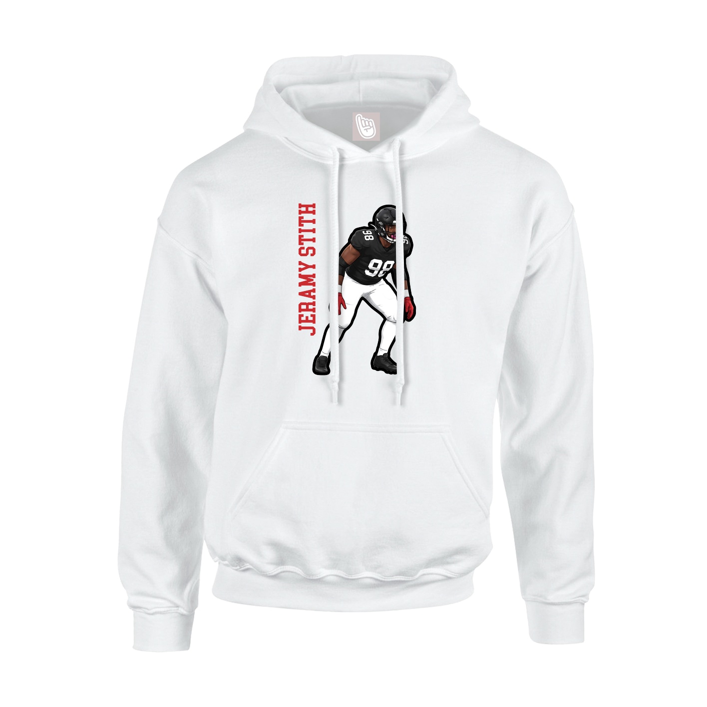 Youth Hoodie — Name Vertical in White