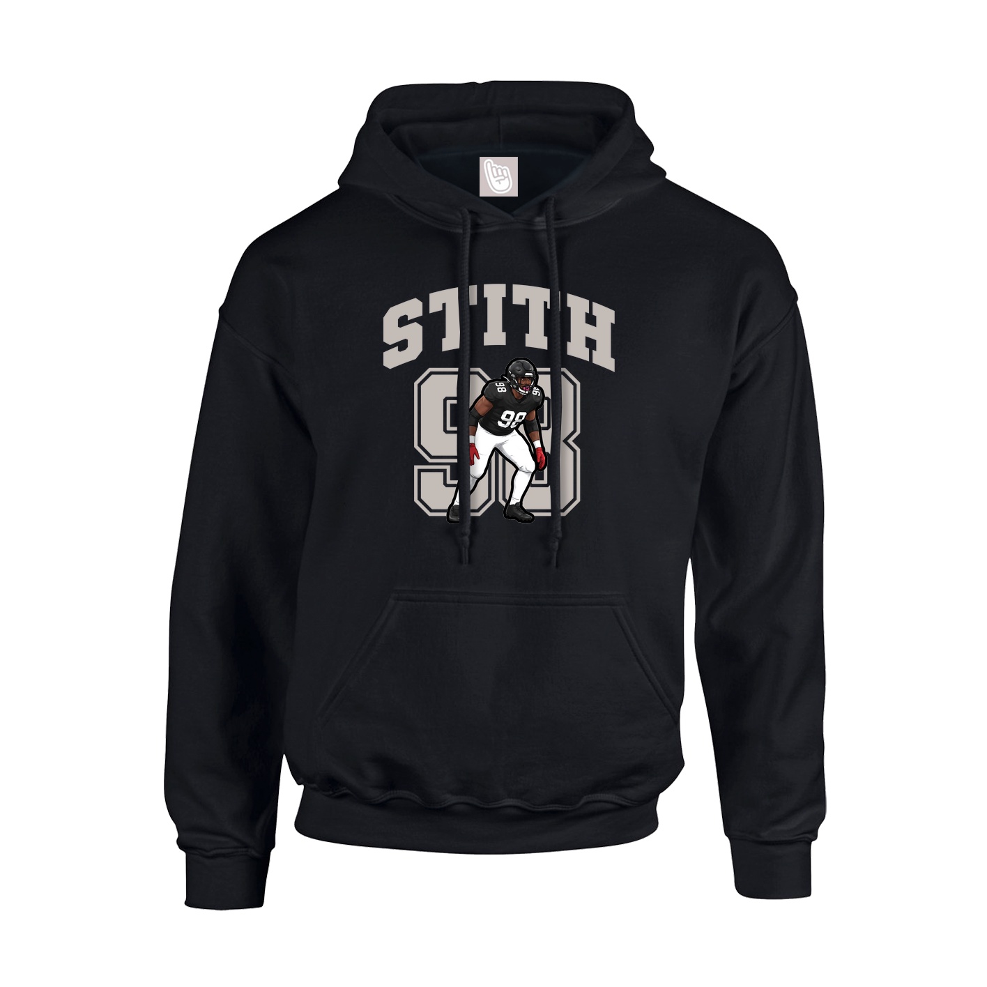 Youth Hoodie — Number in Black