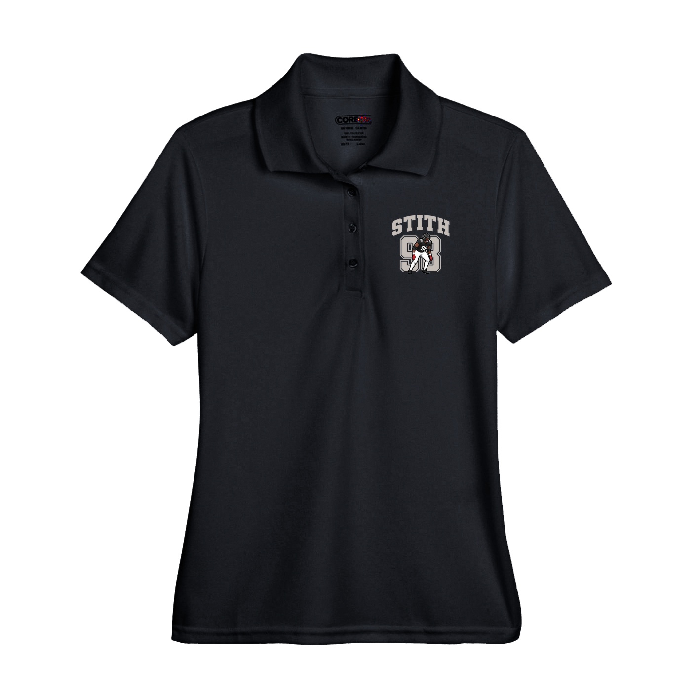 Performance Polo — Number in Black
