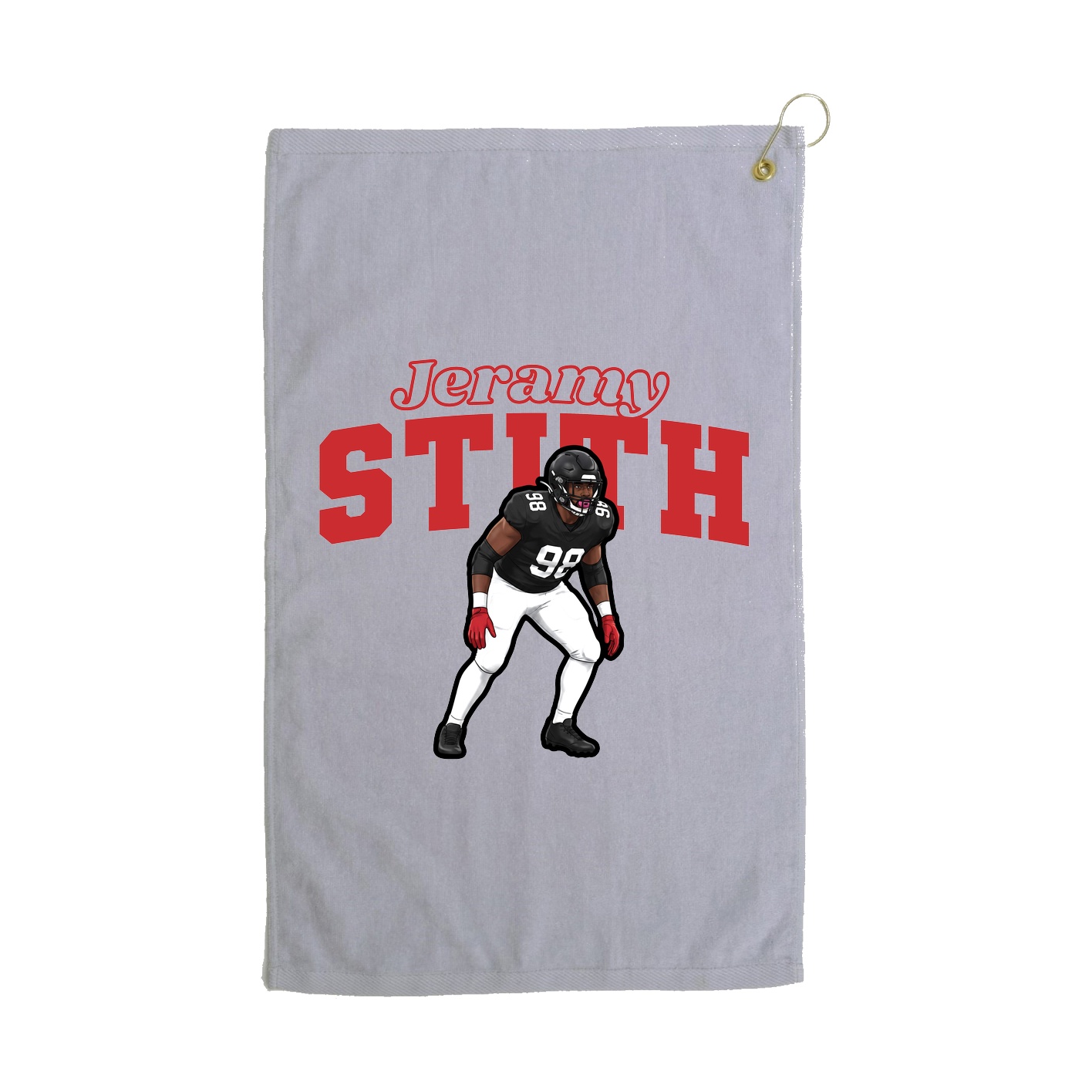 Golf Towel — Name Arch in Grey
