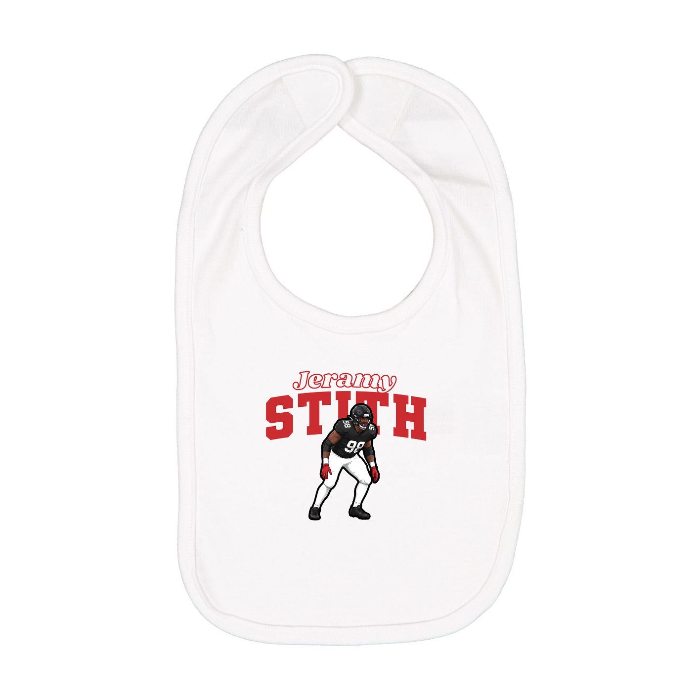 Infant Bib — Name Arch in White