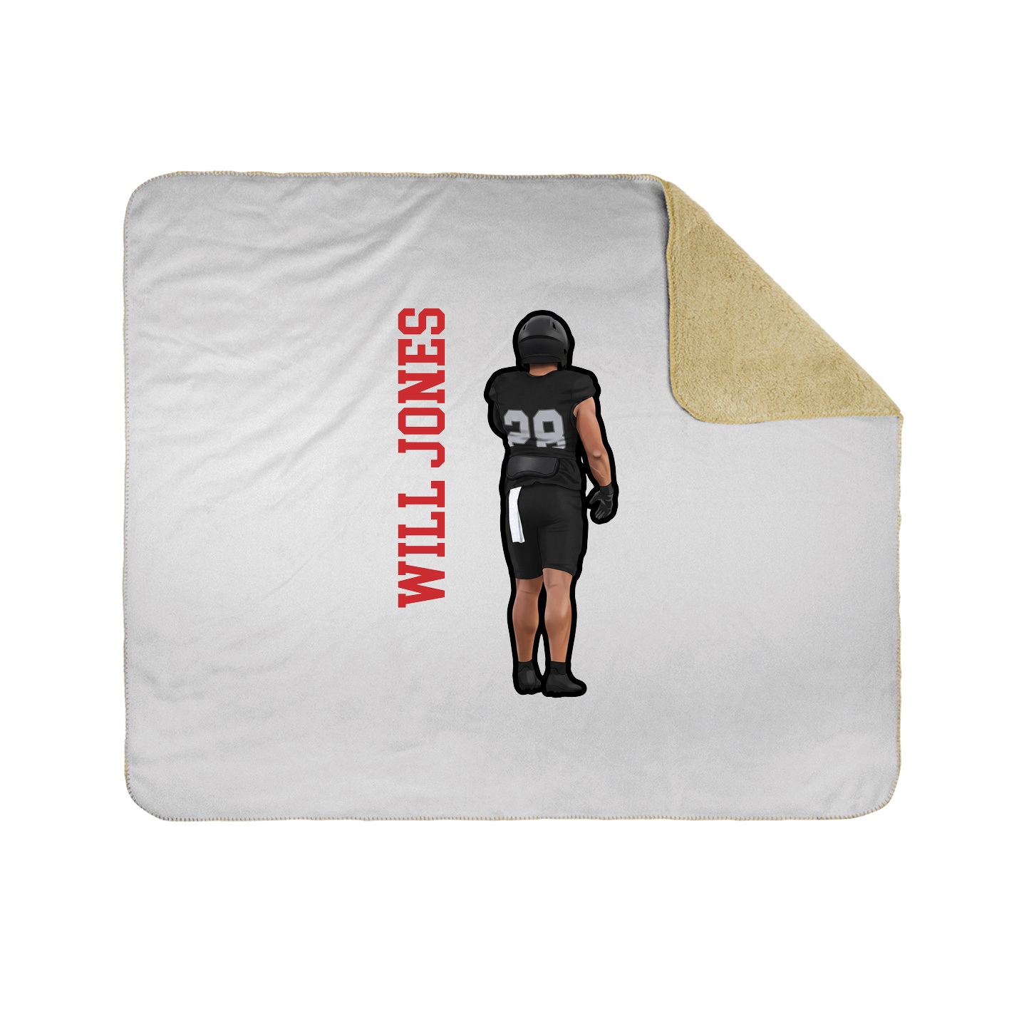 Throw Blanket — Name Vertical in White