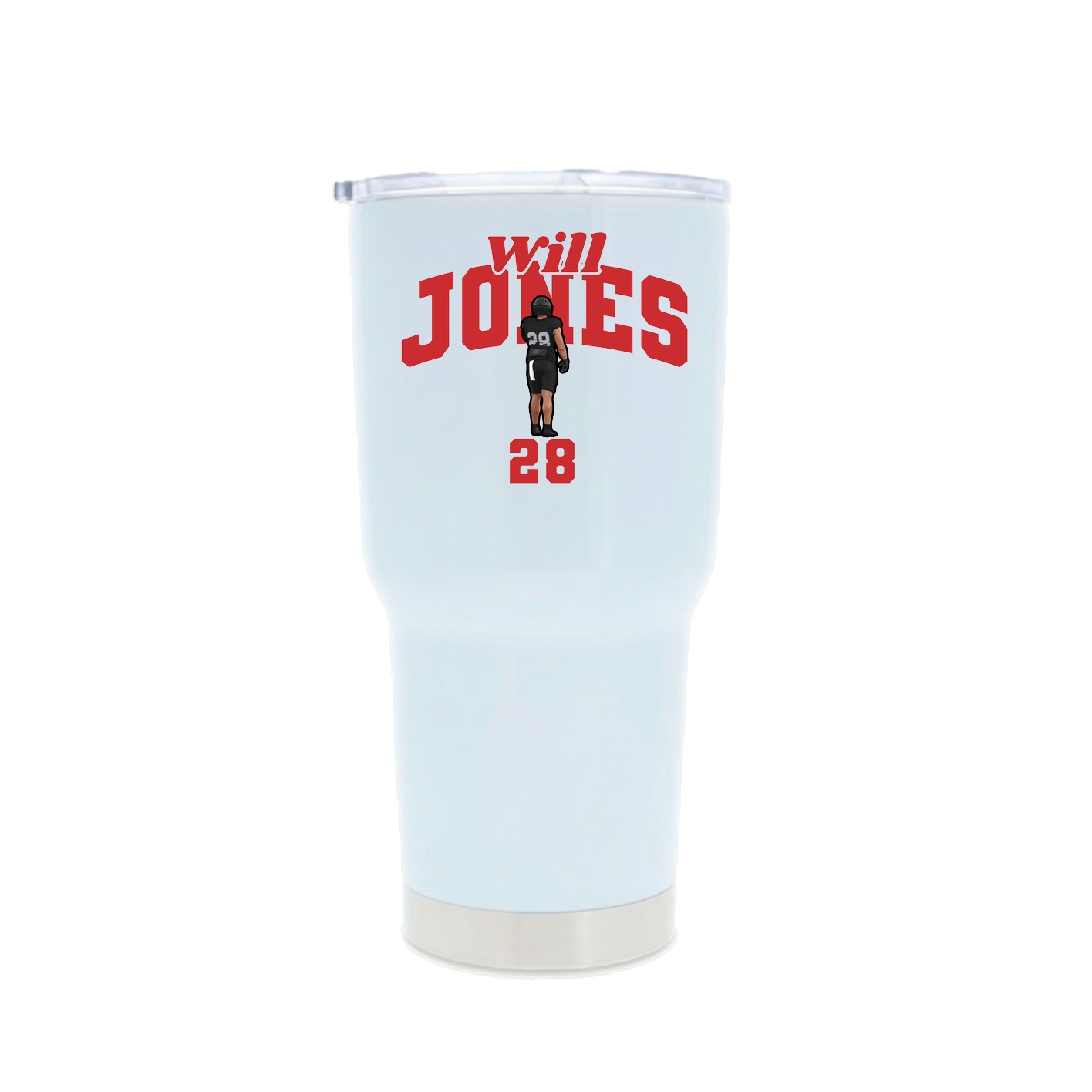 30oz Stainless Steel Tumbler — Signature Arch in White
