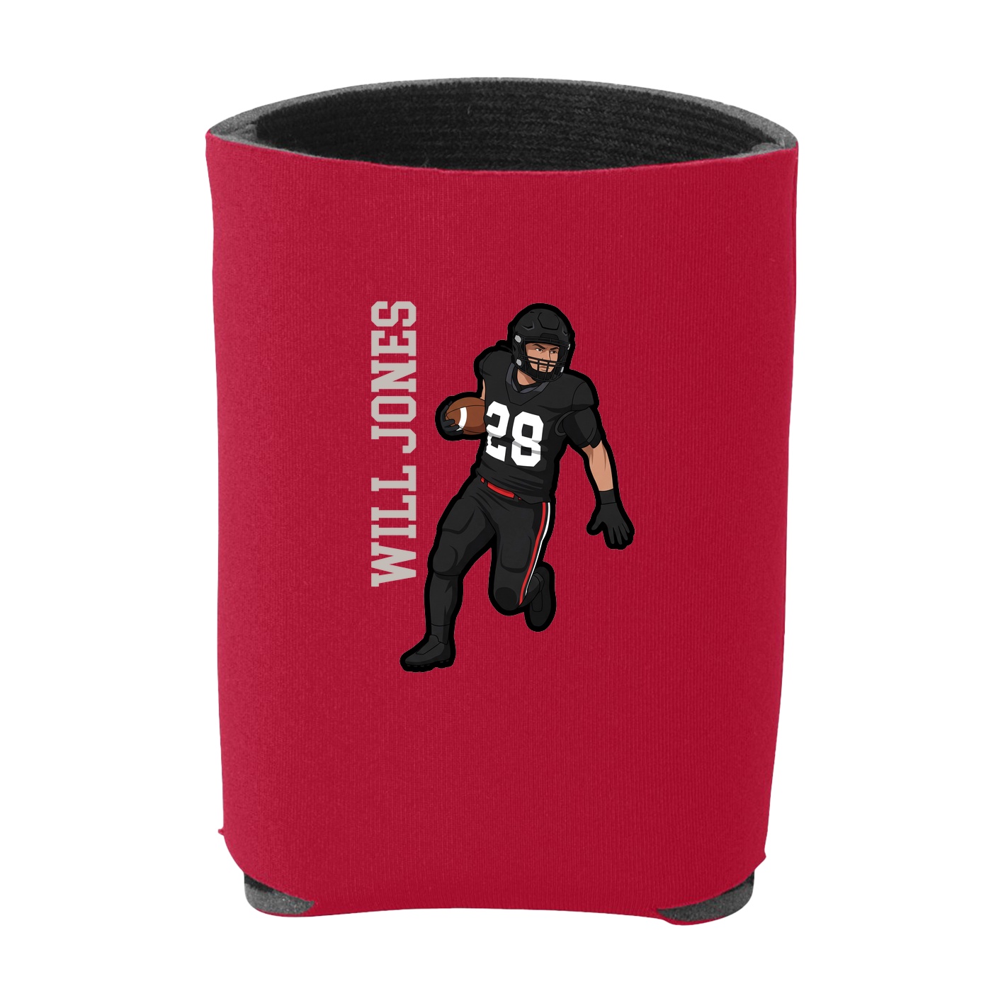 Can Holder — Name Vertical in Red