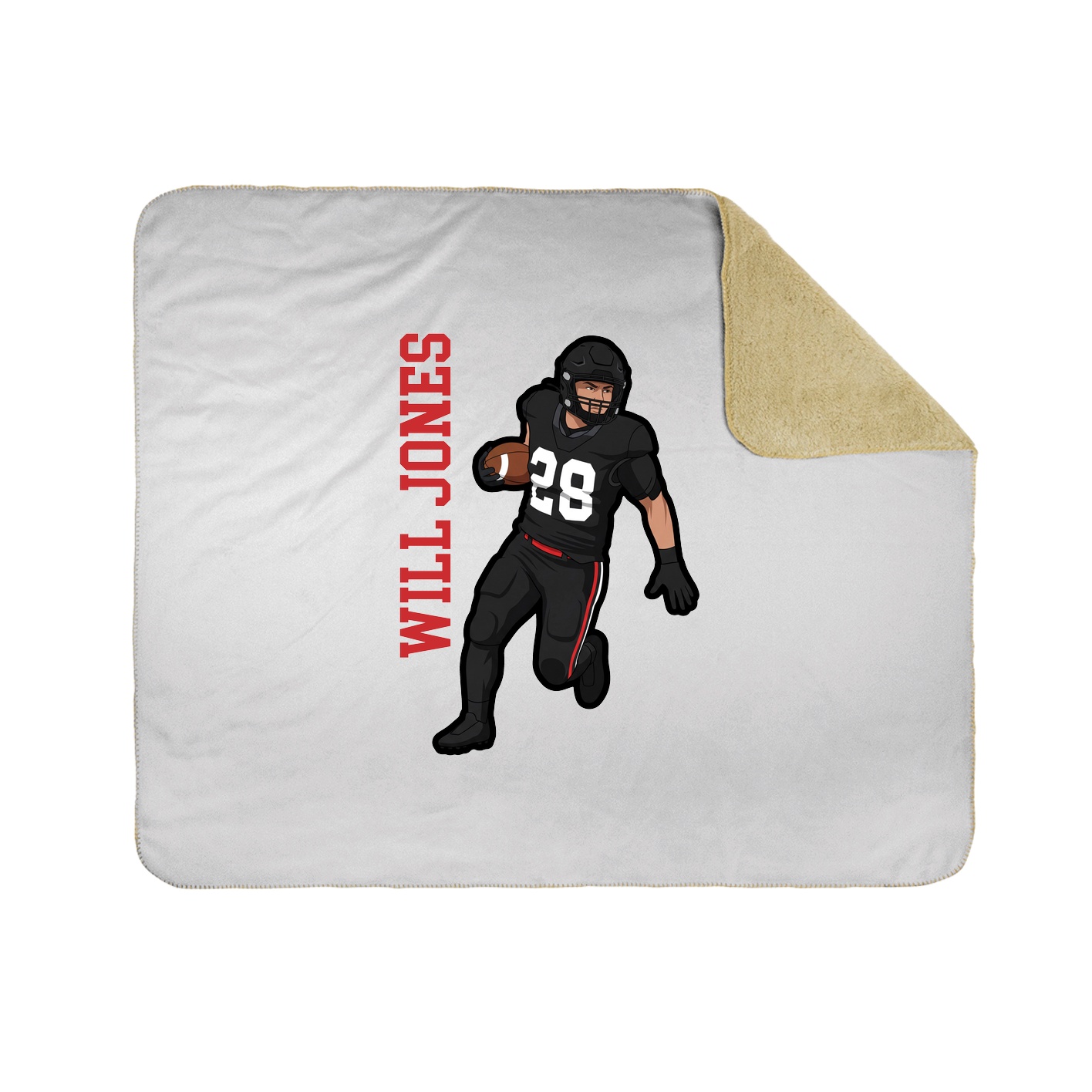 Throw Blanket — Name Vertical in White