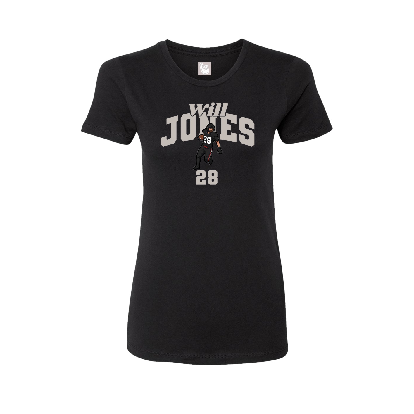 Fitted Women's Tee — Signature Arch in Black