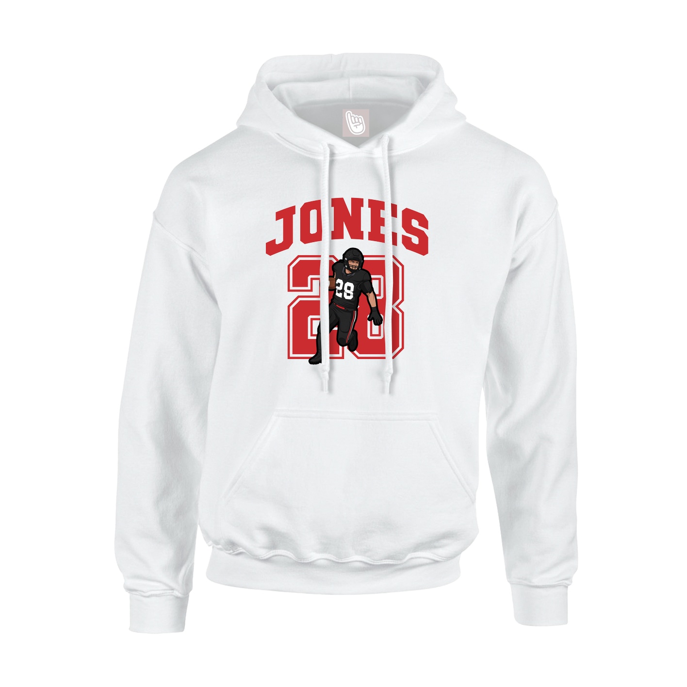 Hoodie — Number in White