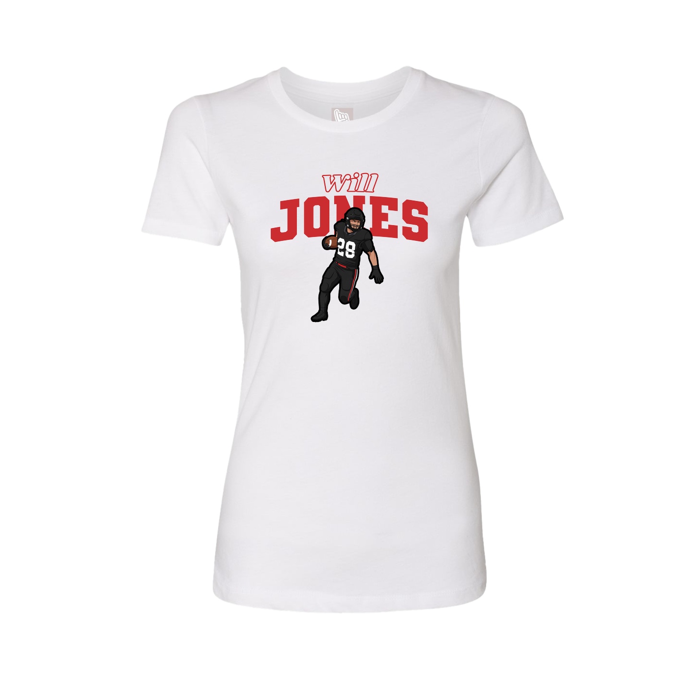 Fitted Women's Tee — Name Arch in White
