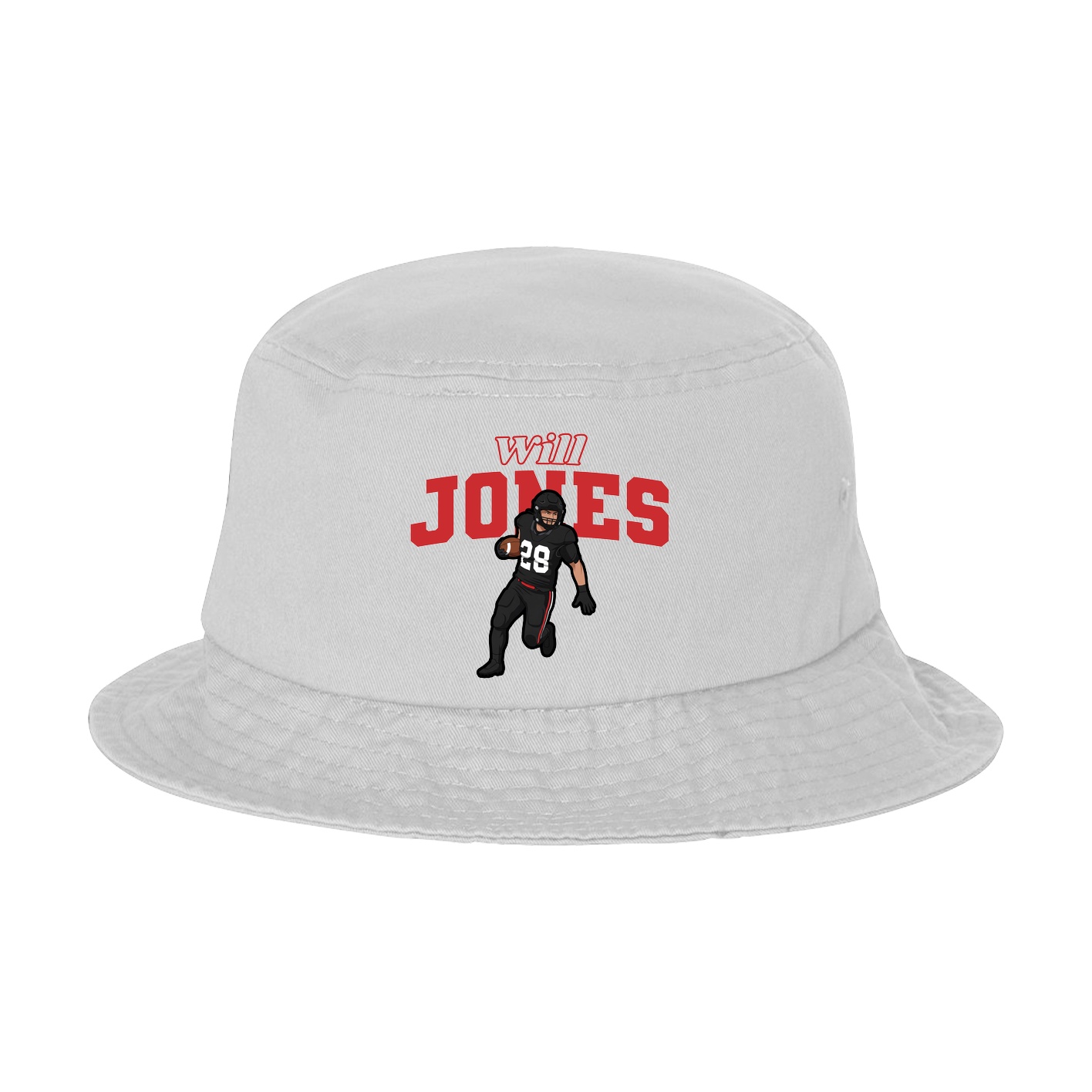 Bucket Cap — Name Arch in White