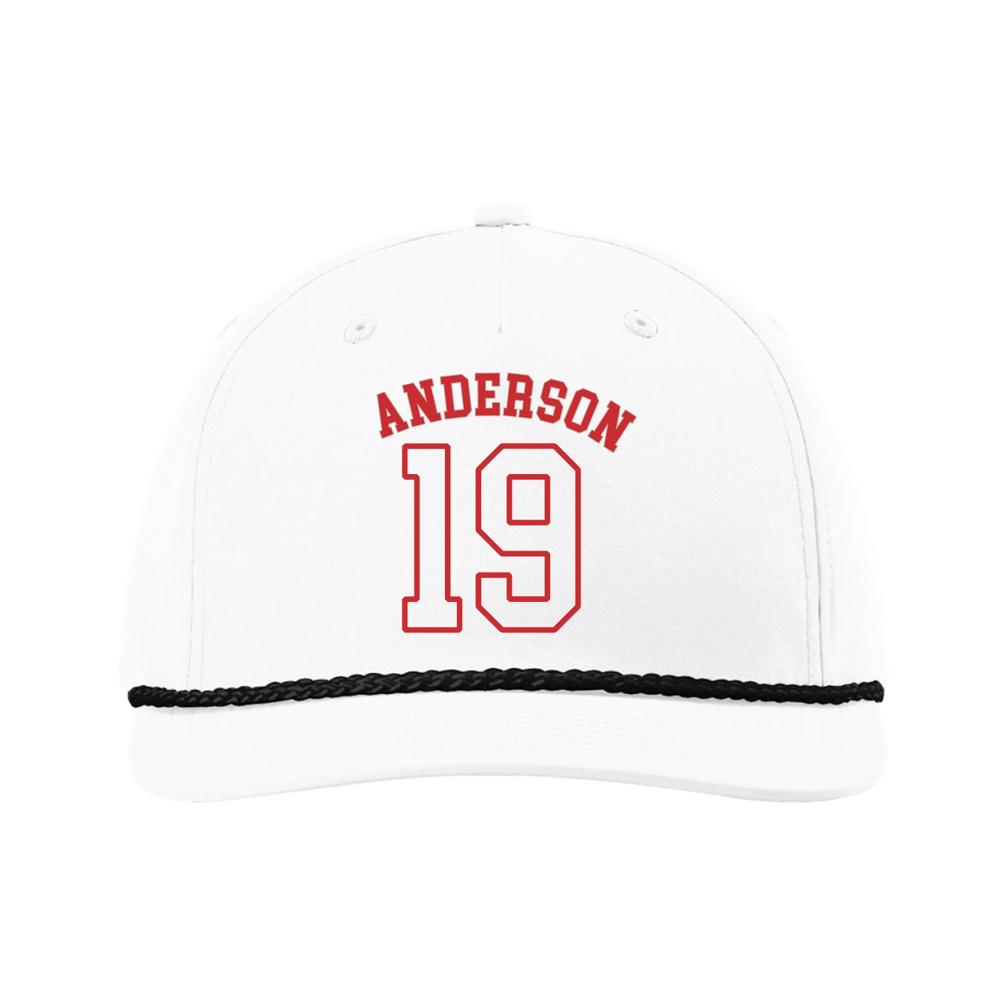 Five-Panel Classic Rope Cap — Shirsey Arch in White