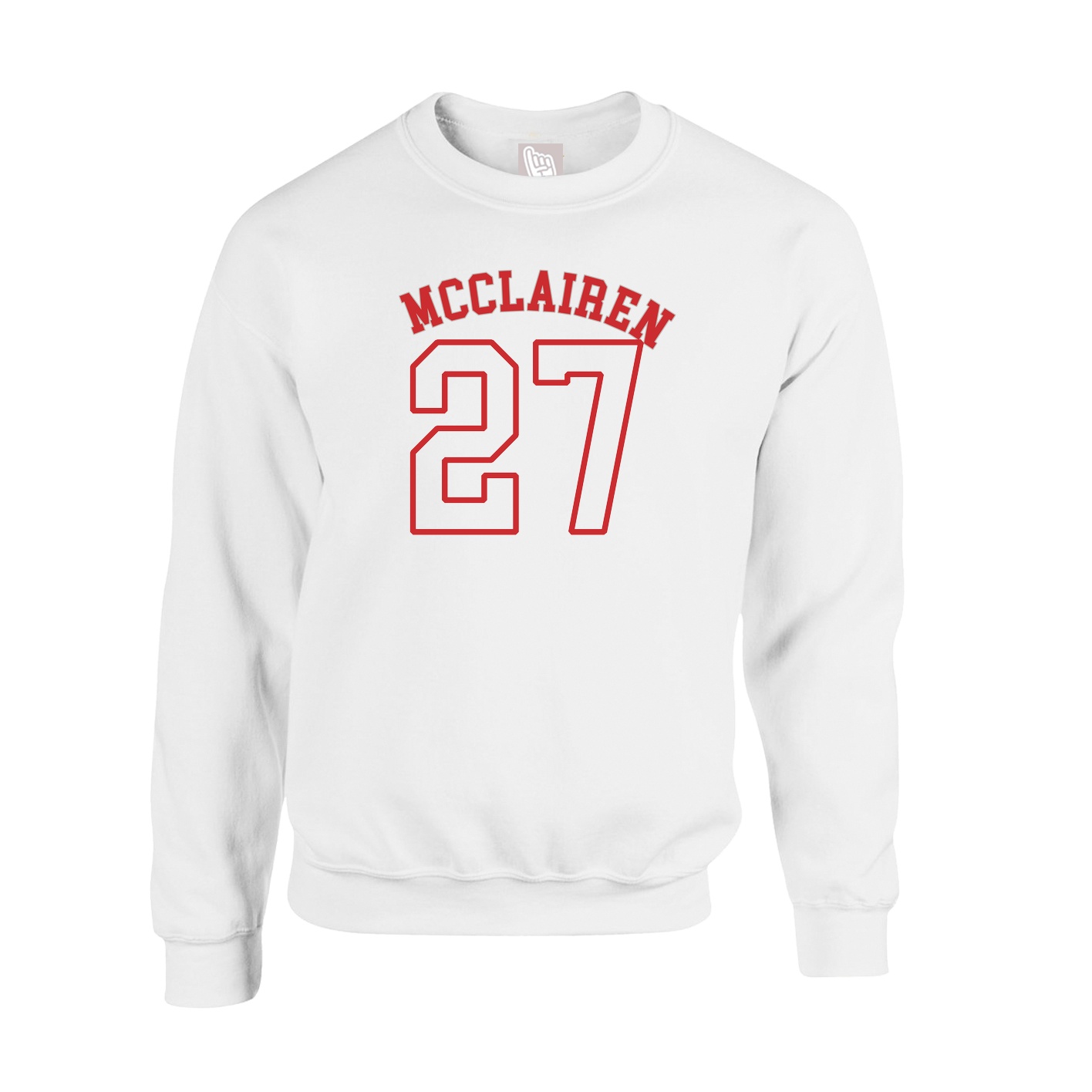 Fleece Crew — Shirsey Arch in White
