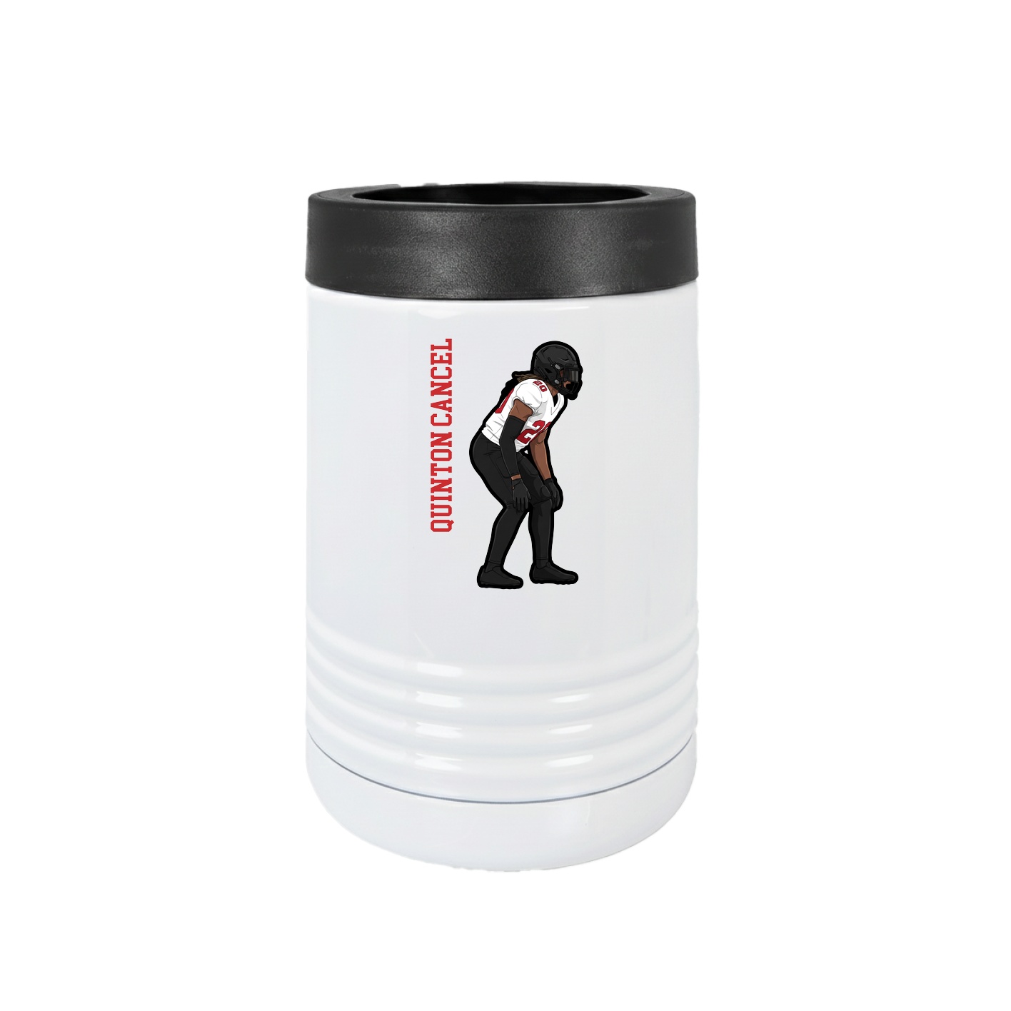 Beverage Holder — Name Vertical in White