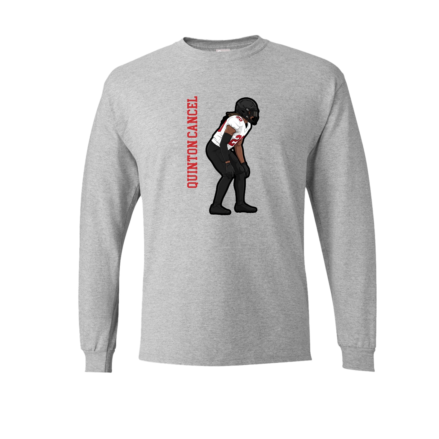 Long Sleeve Tee — Name Vertical in Grey