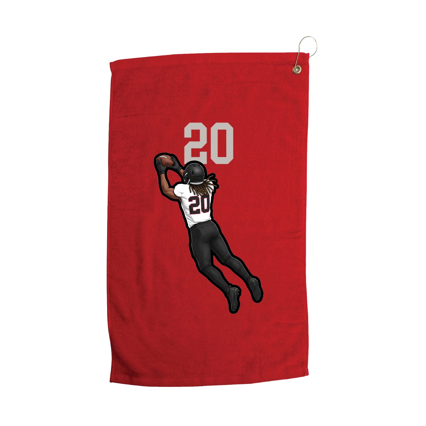 Golf Towel — Number Top in Red