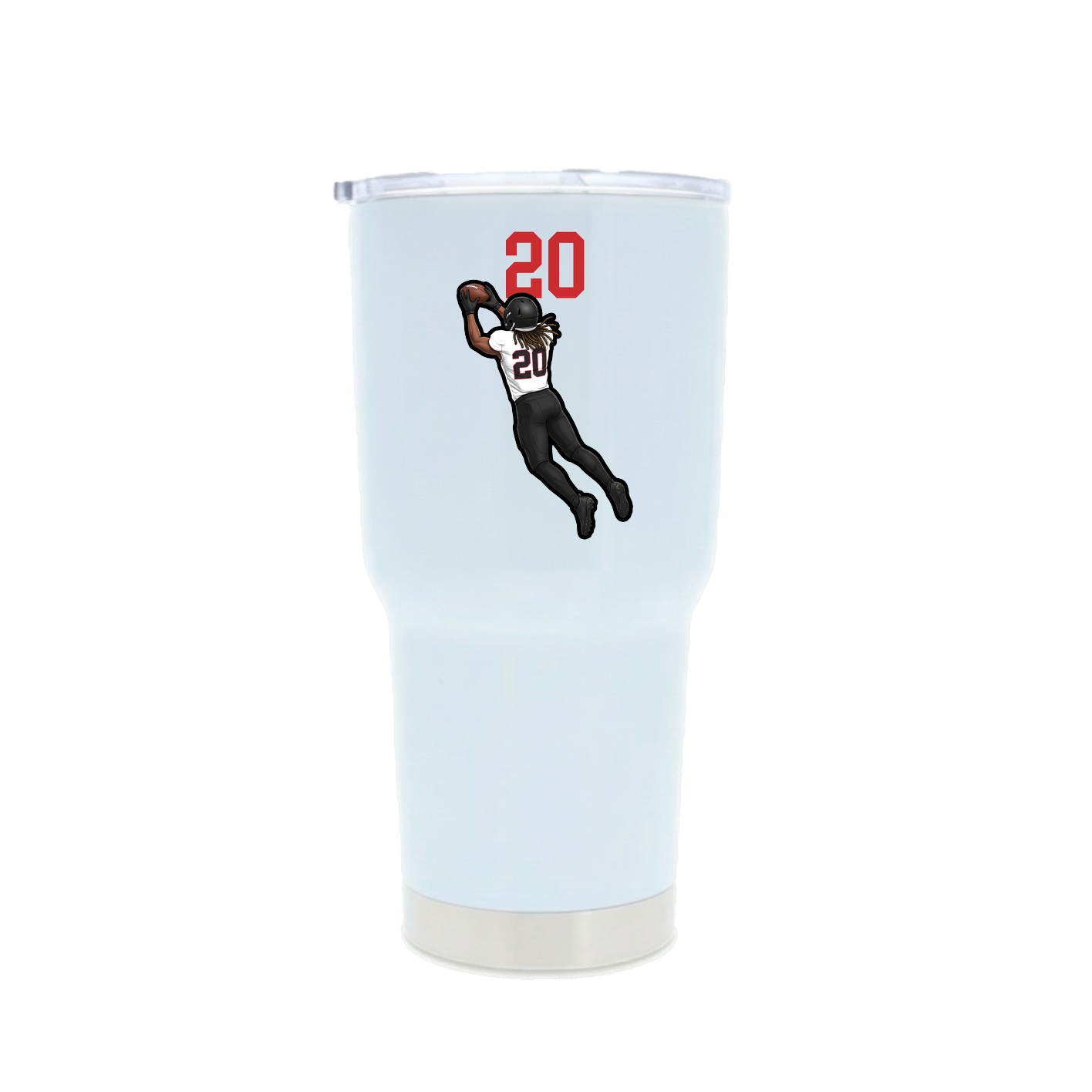 30oz Stainless Steel Tumbler — Number Top in White