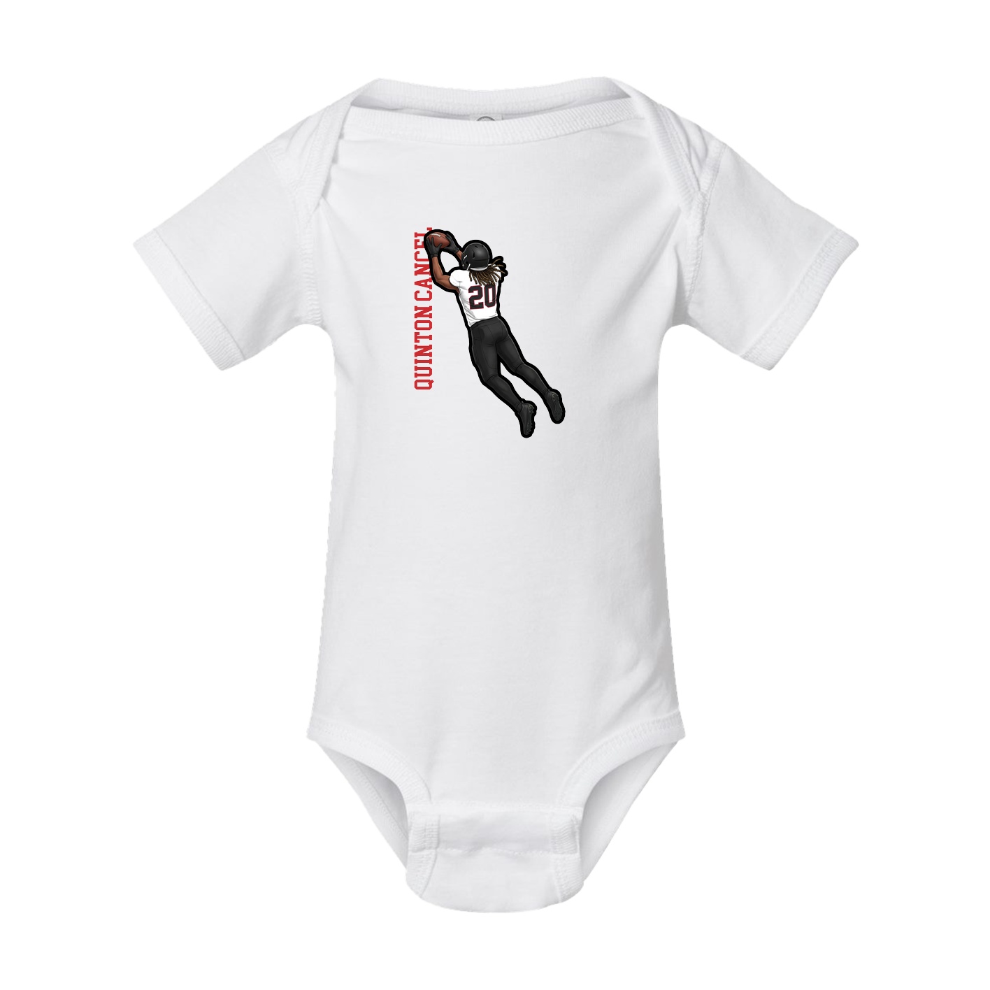 Baby Onesie — Name Vertical in White