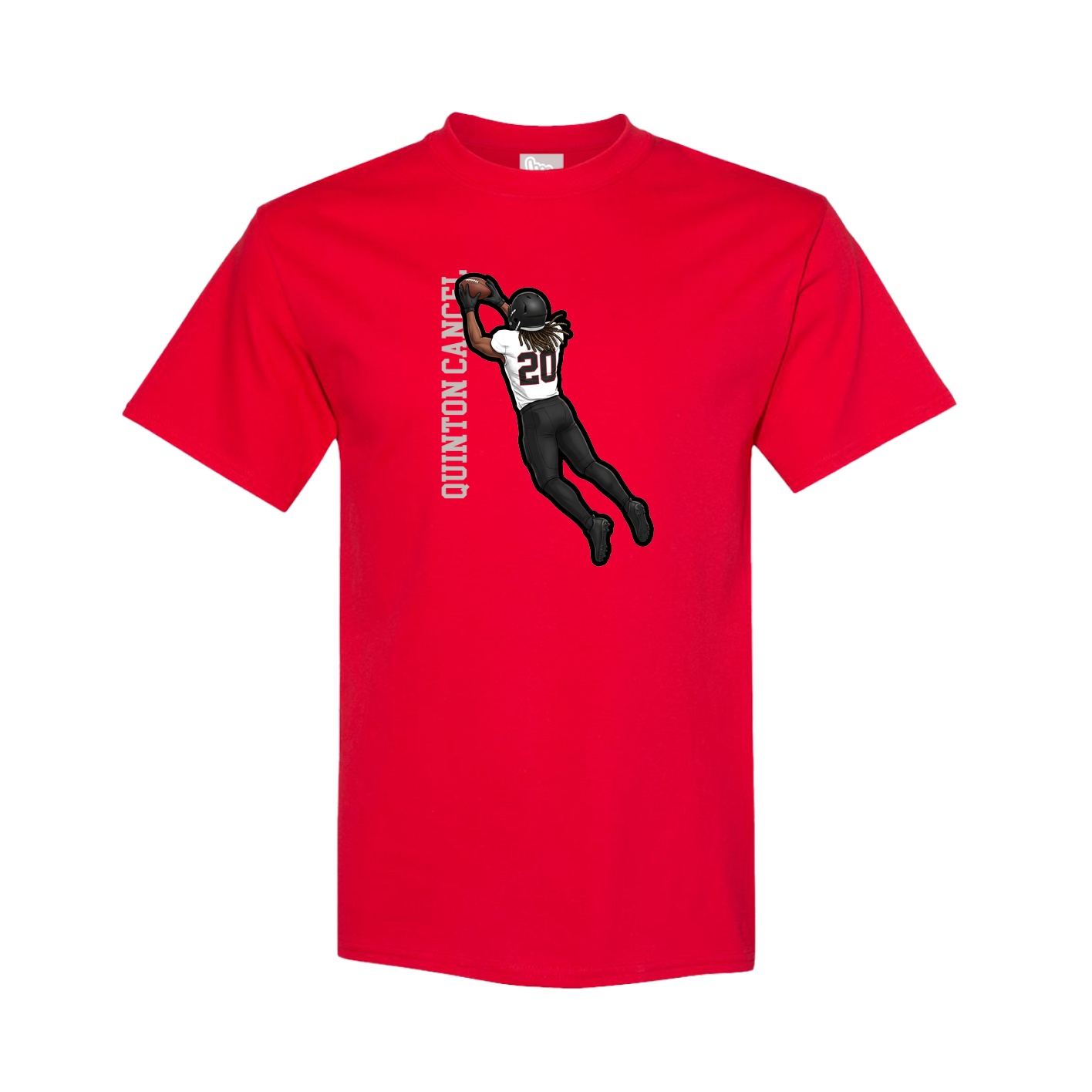 Youth Tee — Name Vertical in Red