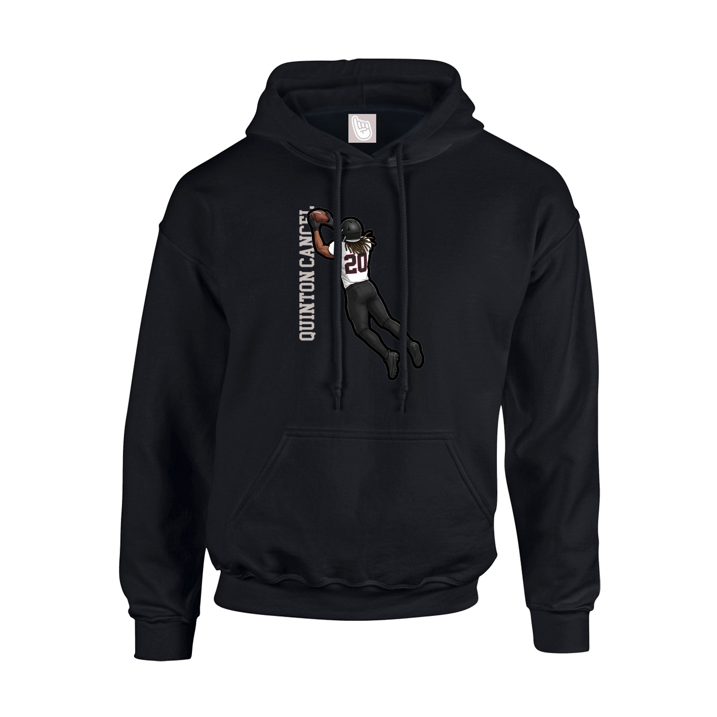 Youth Hoodie — Name Vertical in Black