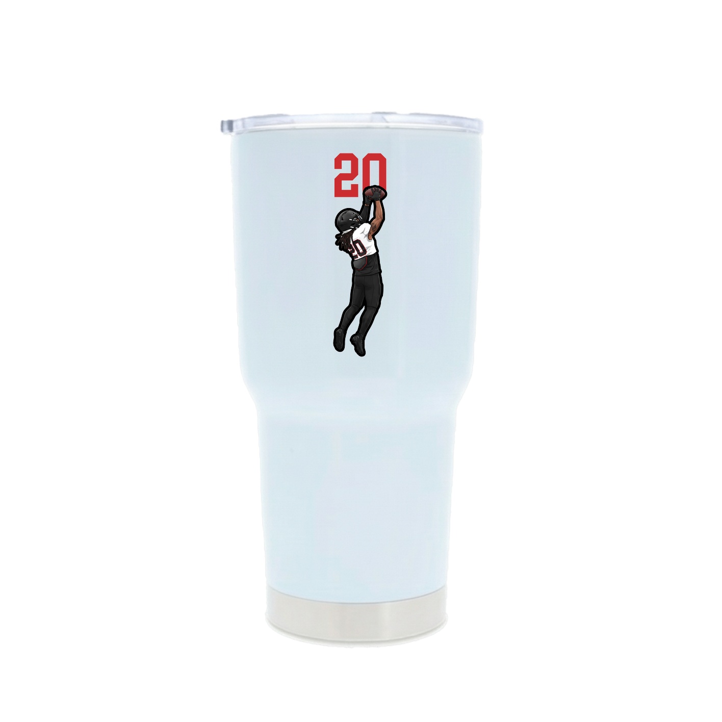 30oz Stainless Steel Tumbler — Number Top in White