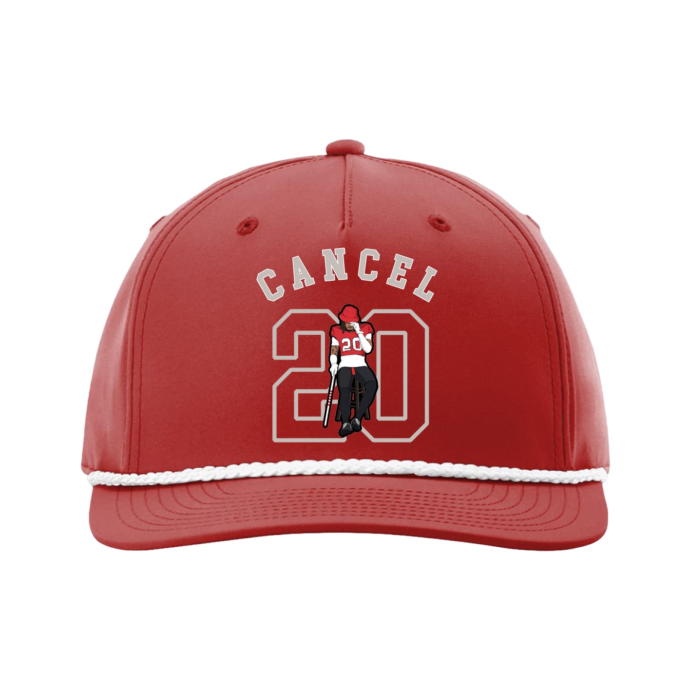 Five-Panel Classic Rope Cap — Shirsey Arch in Red
