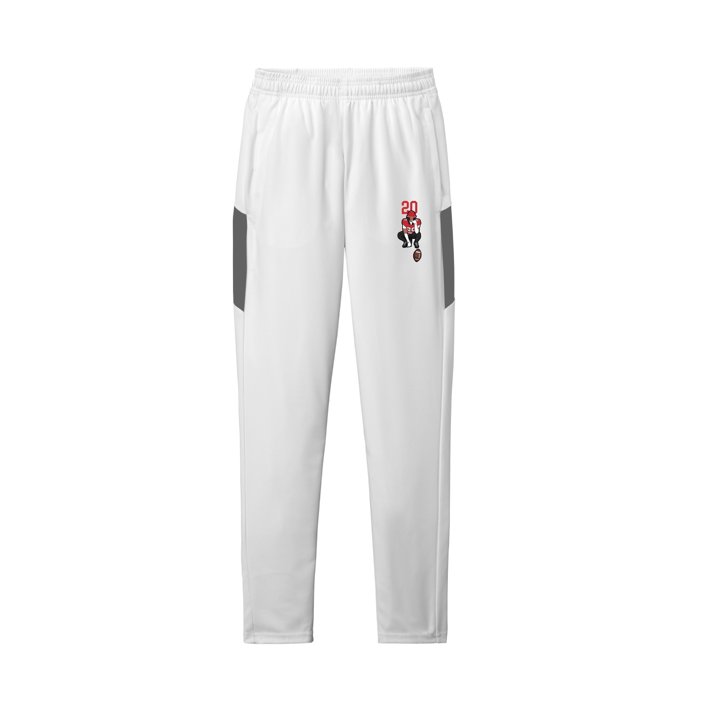 Team Travel Pant — Number Top in White/Grey
