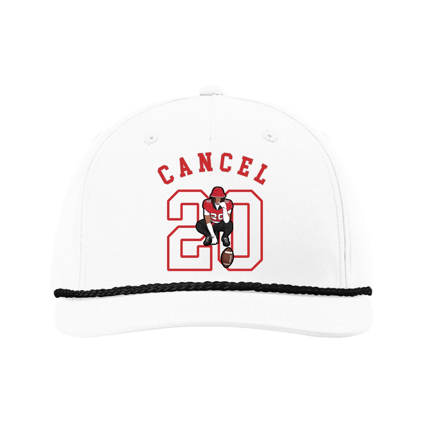 Five-Panel Classic Rope Cap — Shirsey Arch in White